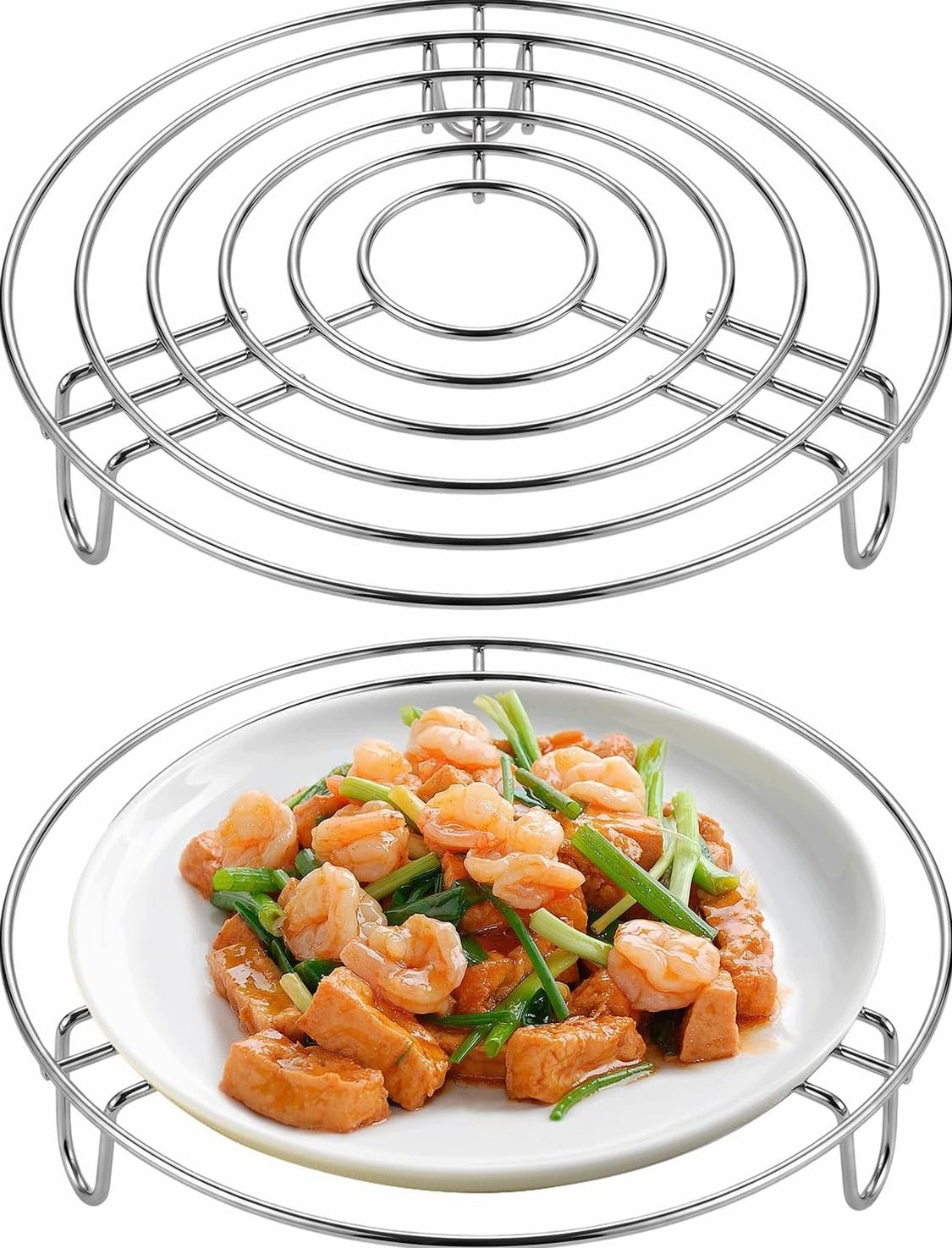 STEEL GRATE 20X3CM SET OF 2 PIECES GRILLE ROUND COOLING CAKE POTS