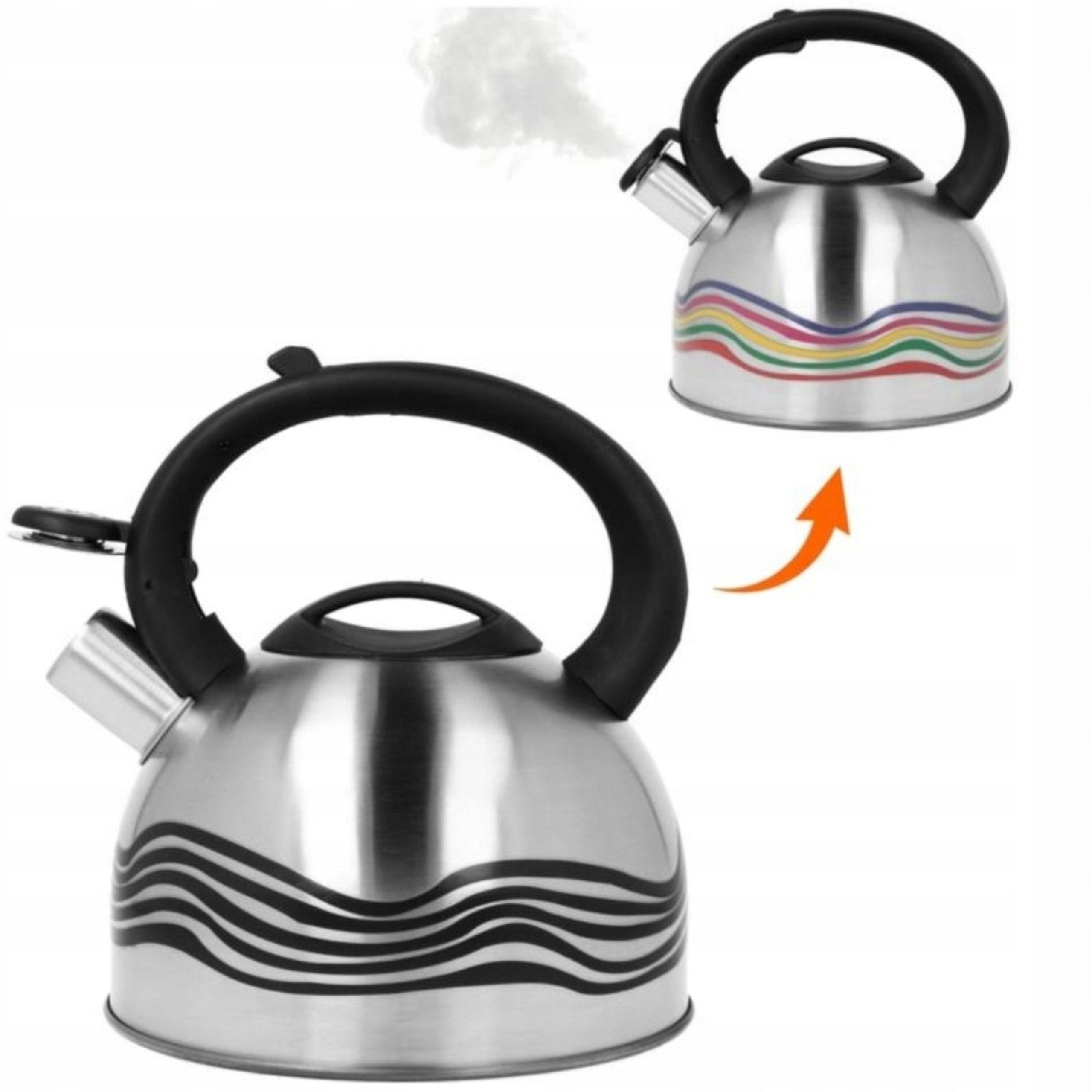 STEEL KETTLE 2,5L with Whistle Kettle COLOR CHANGING GAS INDUCTION Manufacturer code BB1414