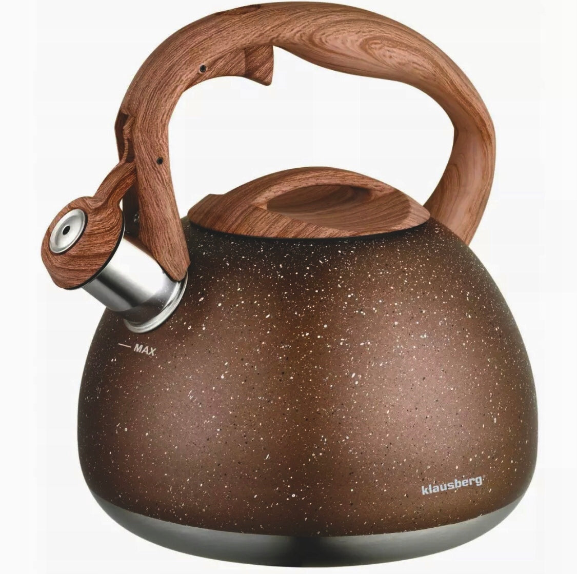 STEEL KETTLE 2.8L, BROWN MARBLE, GAS INDUCTION