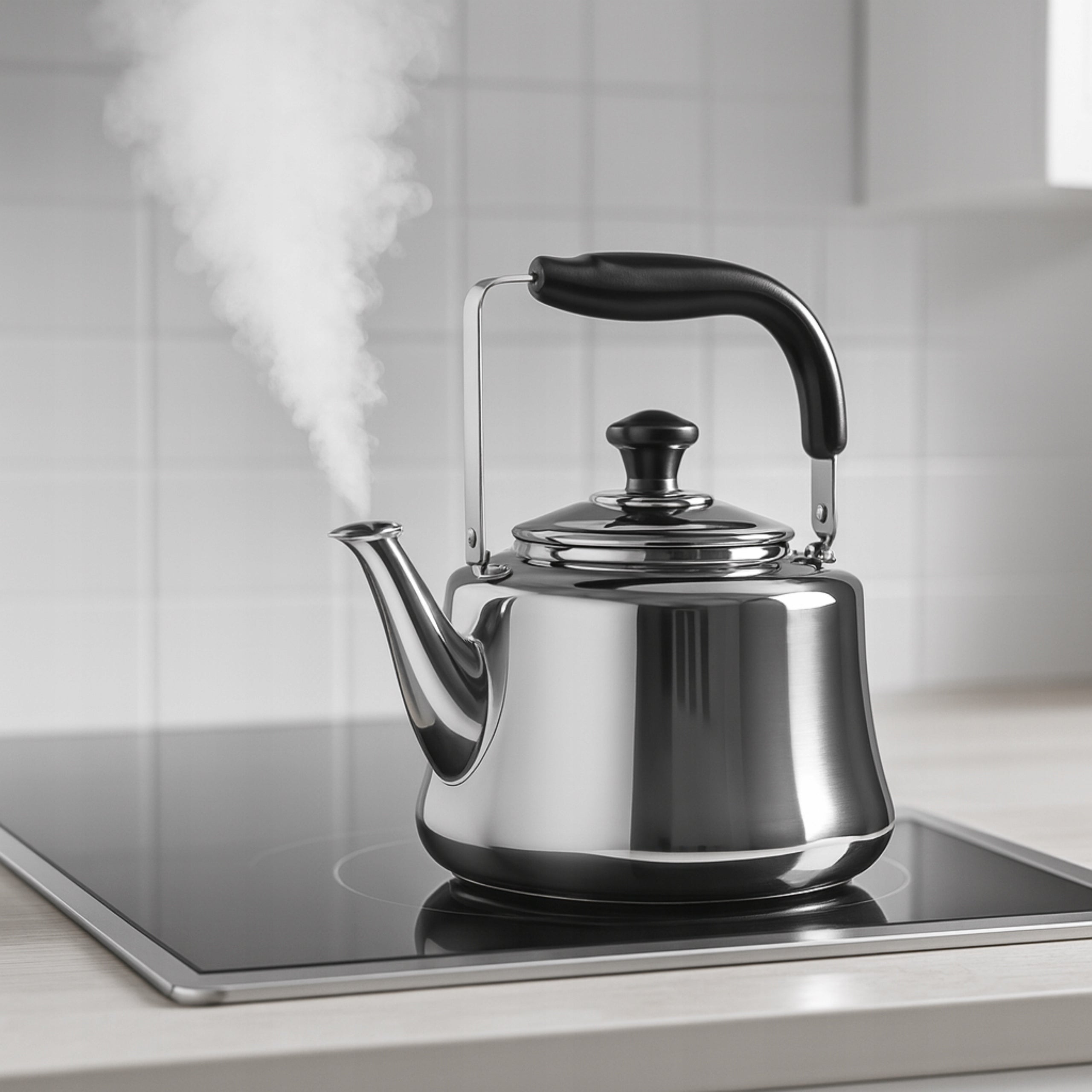STEEL KETTLE FOR GAS 4.5L SILVER INDUCTION RETRO GAS LARGE Manufacturer code GS-08228