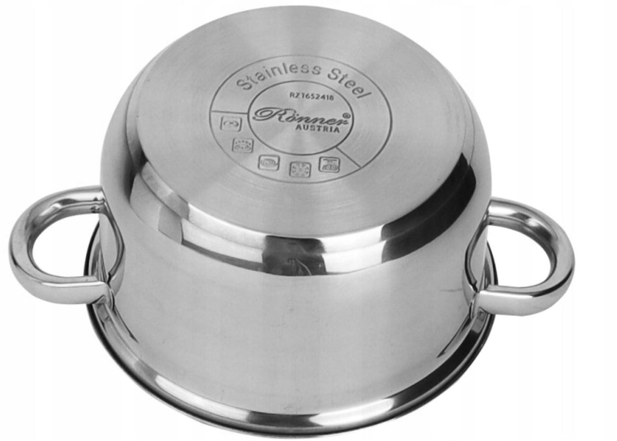 STEEL POT 20cm LID GAS ELECTRIC COOKER 3,3L Ronner AUSTRIA Capacity 3.3 l