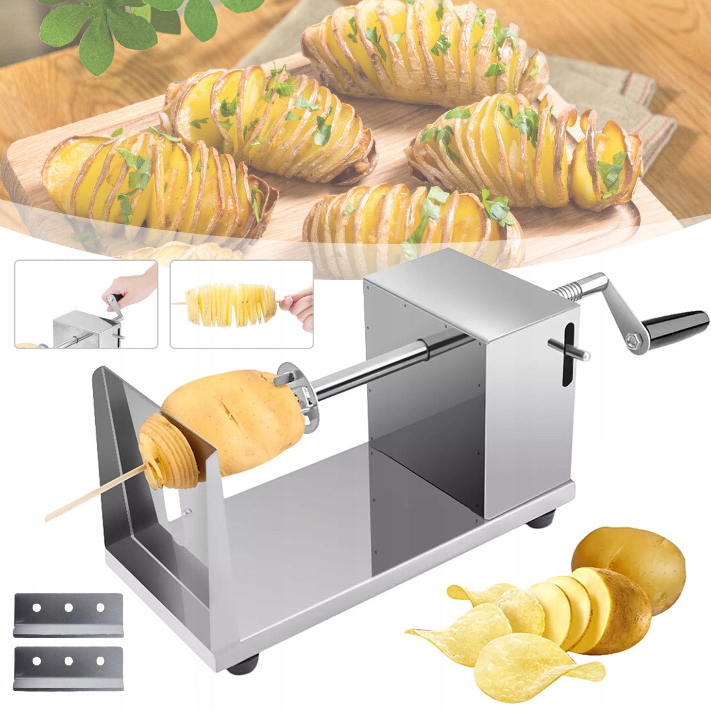 STEEL PROFESSIONAL MACHINE FOR TWISTED POTATO CHIPS STICKS Packaging status original