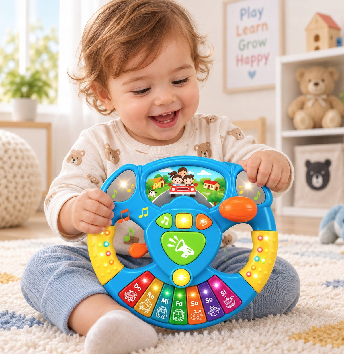 STEERING WHEEL BABY TOY AS A GIFT FOR BOY WITH SOUND LIGHTS Brand poony
