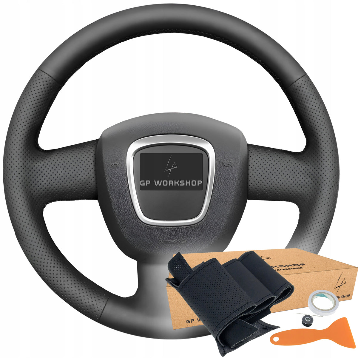 STEERING WHEEL COVER LEATHER FOR AUDI A3 8P A4 B7 A6 S6 S4 SEAT