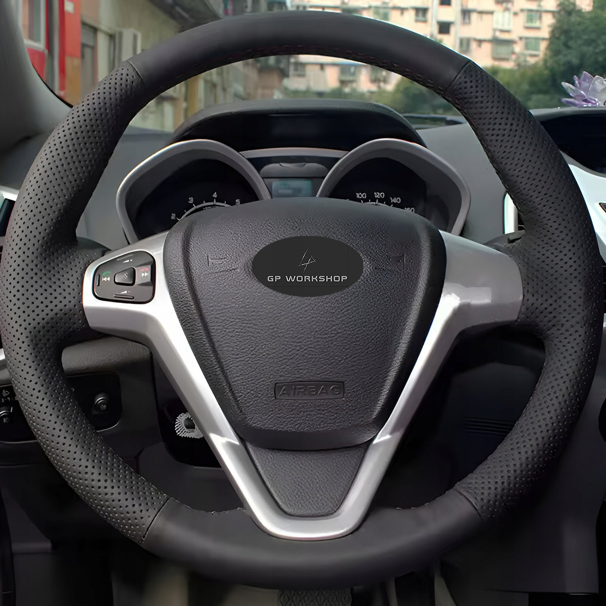 STEERING WHEEL COVER LEATHER FOR FORD ECOSPORT FIESTA Manufacturer GPworkshop