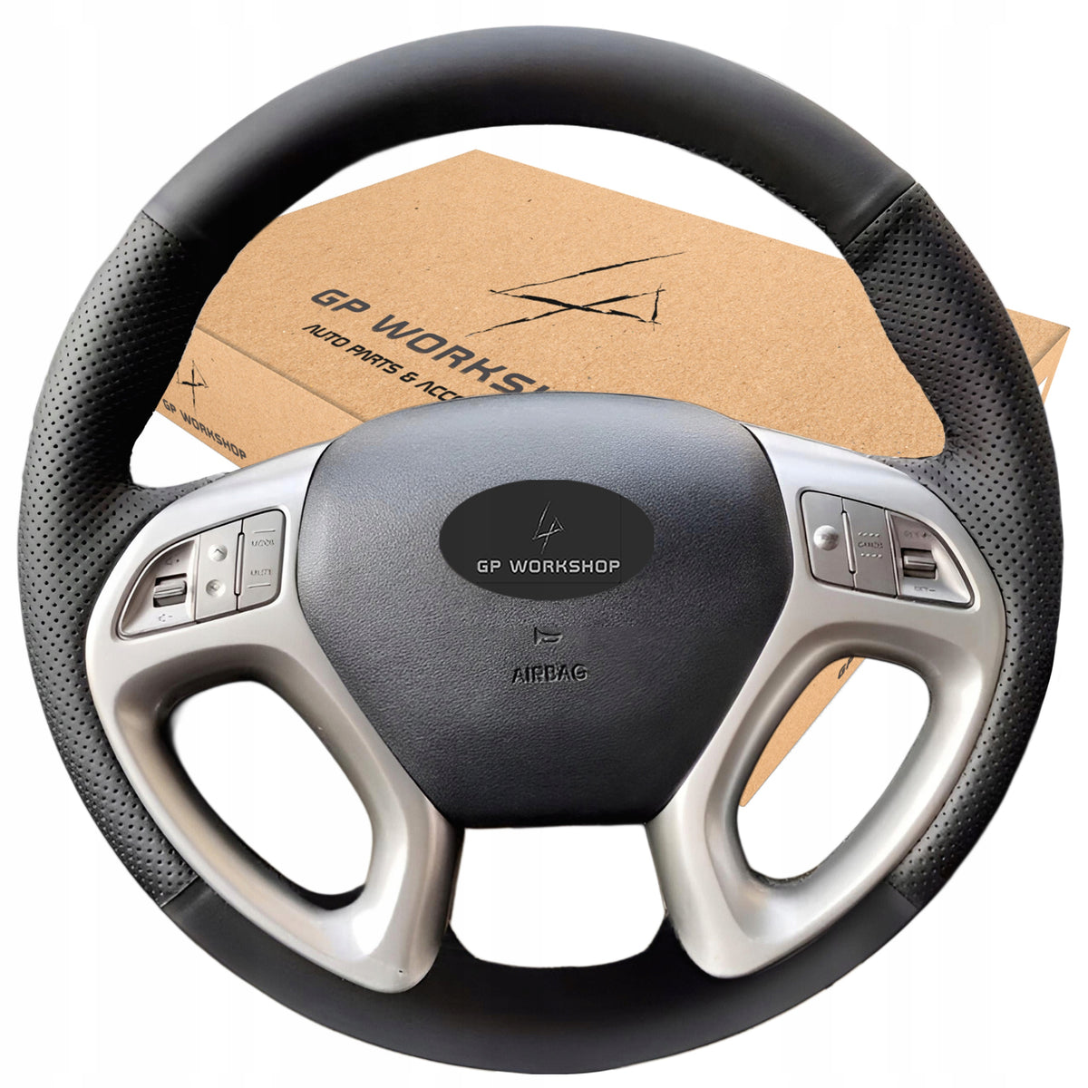 STEERING WHEEL COVER LEATHER FOR HYUNDAI IX35 TUCSON 2011-2015 Manufacturer's catalog number GPworkshop5905600792896
