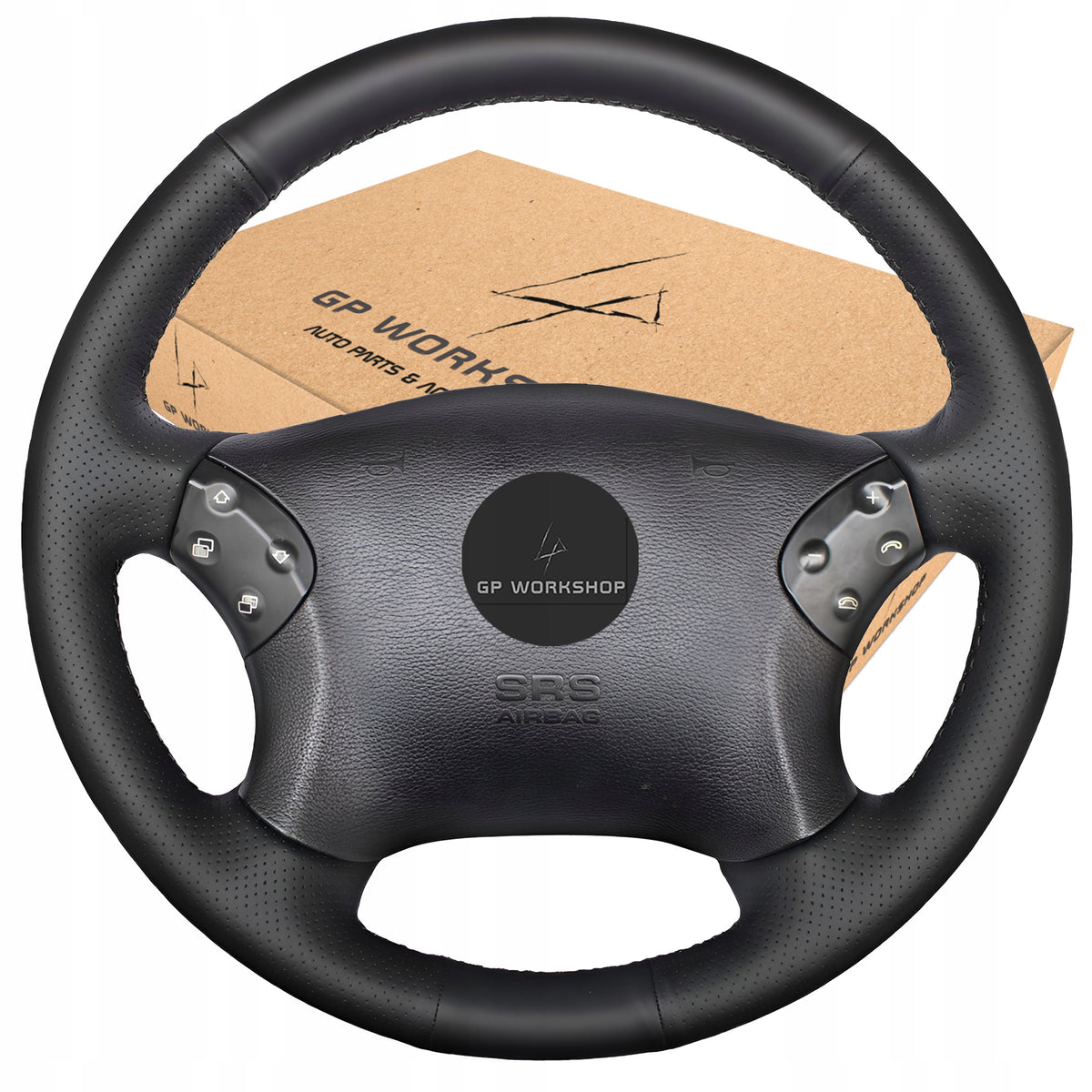 STEERING WHEEL COVER LEATHER FOR MERCEDES C W203 2001-2007 Manufacturer's catalog number GPworkshop5905600793305