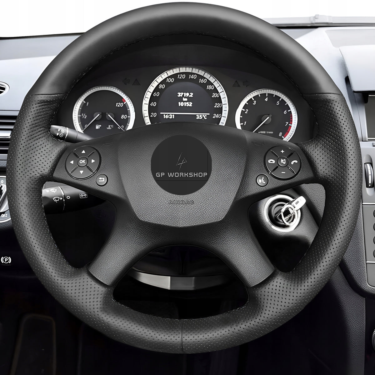 STEERING WHEEL COVER LEATHER FOR MERCEDES C W204 2007-2011 Manufacturer GPworkshop