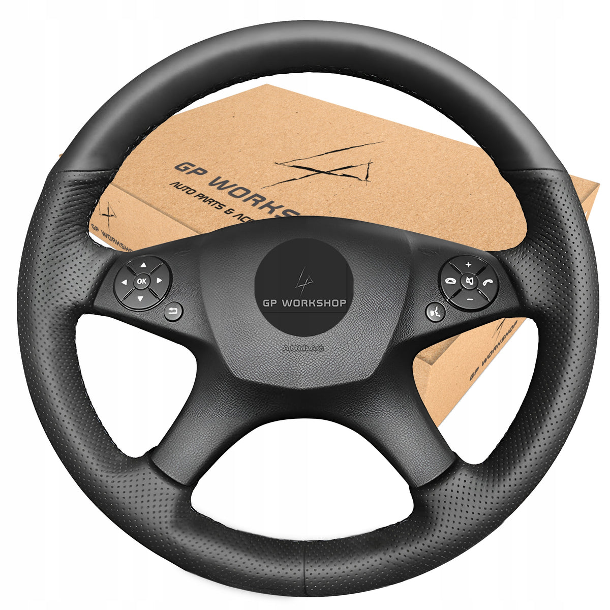 STEERING WHEEL COVER LEATHER FOR MERCEDES C W204 2007-2011 Manufacturer's catalog number GPworkshop5905600793473