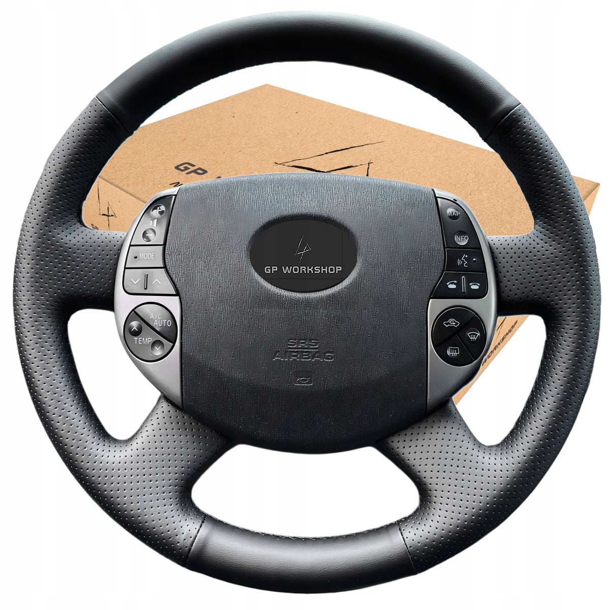 STEERING WHEEL COVER LEATHER FOR TOYOTA PRIUS 20 XW20 2004-2009 Manufacturer's catalog number GPworkshop5905600793626