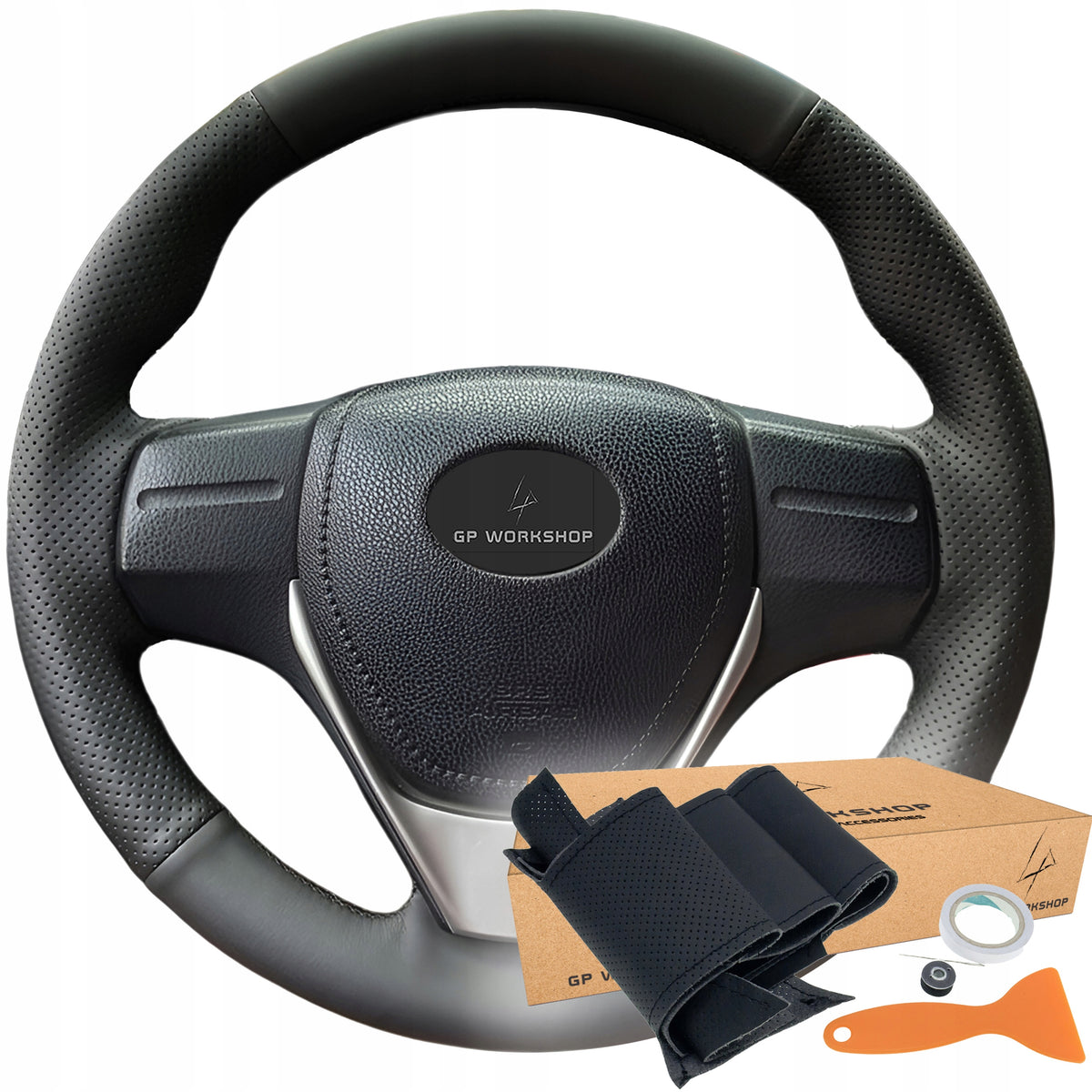 STEERING WHEEL COVER LEATHER FOR TOYOTA RAV4 COROLLA AURIS