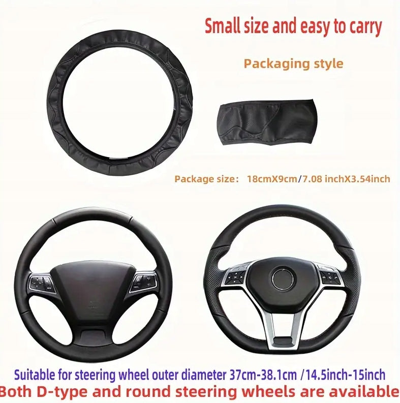 STEERING WHEEL COVER LUXURY BLACK CLASSIC LEATHER Manufacturer's catalog number 2505047