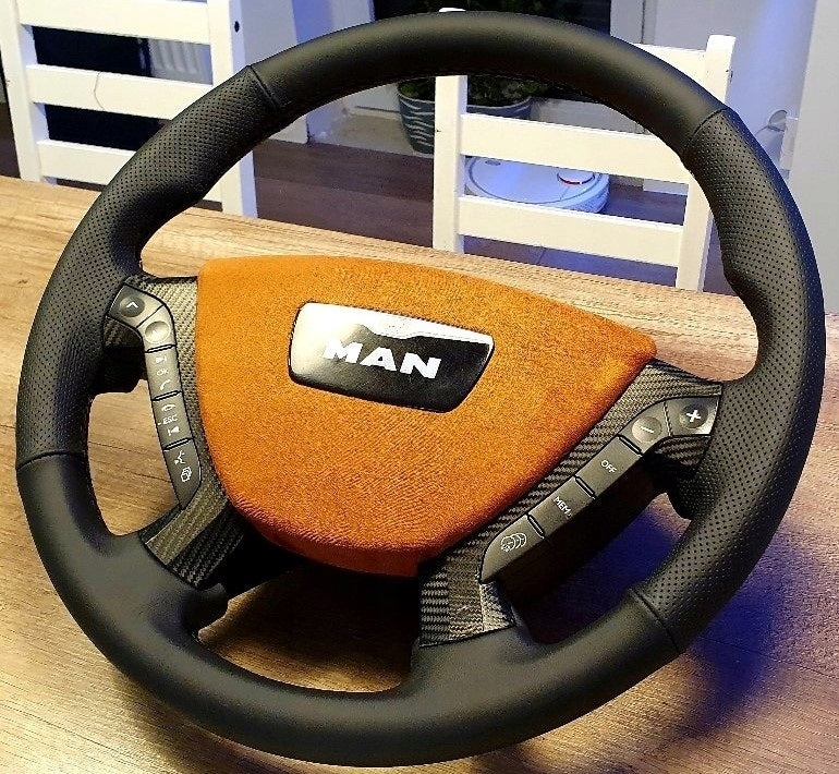 STEERING WHEEL COVER TIR MAN TGX TGS TGA TGL TGM GENUINE LEATHER (21K) EAN (GTIN) 5900001150368