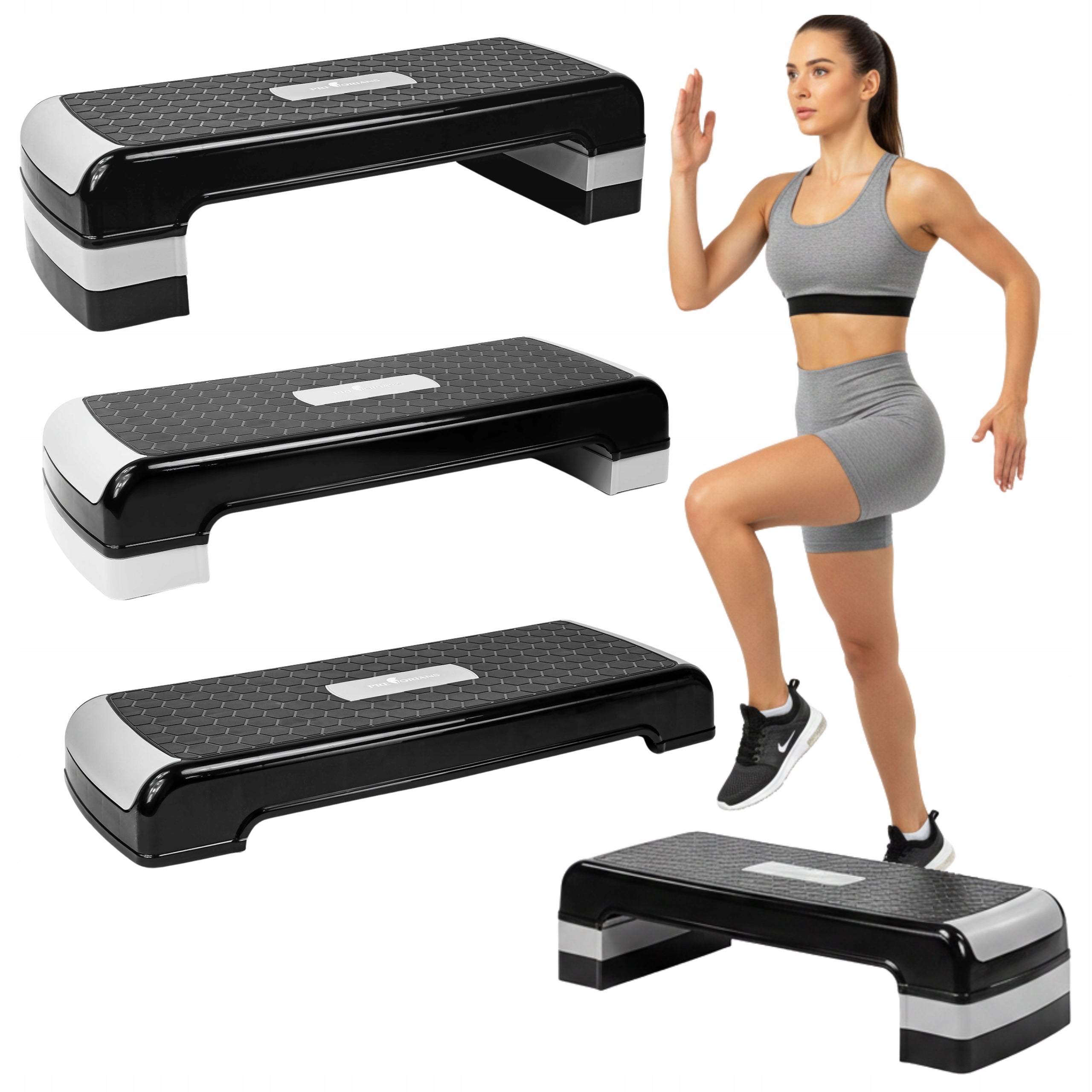 STEP FOR EXERCISE LARGE AEROBICS 3 DEGREES FITNESS NON-SLIP ADJUSTABLE