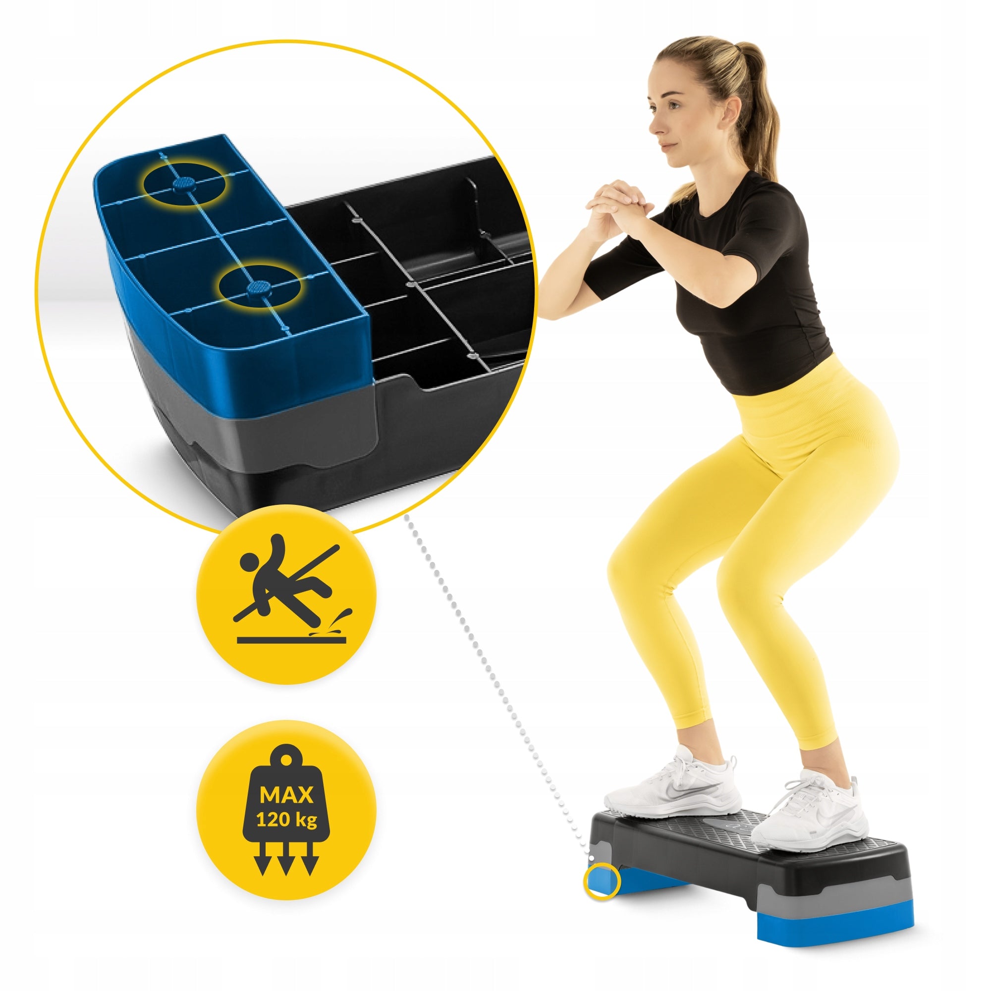 STEP FOR FITNESS AEROBICS EXERCISE 2 STAGE ADJUSTABLE DURABLE EAN (GTIN) 5907222931370