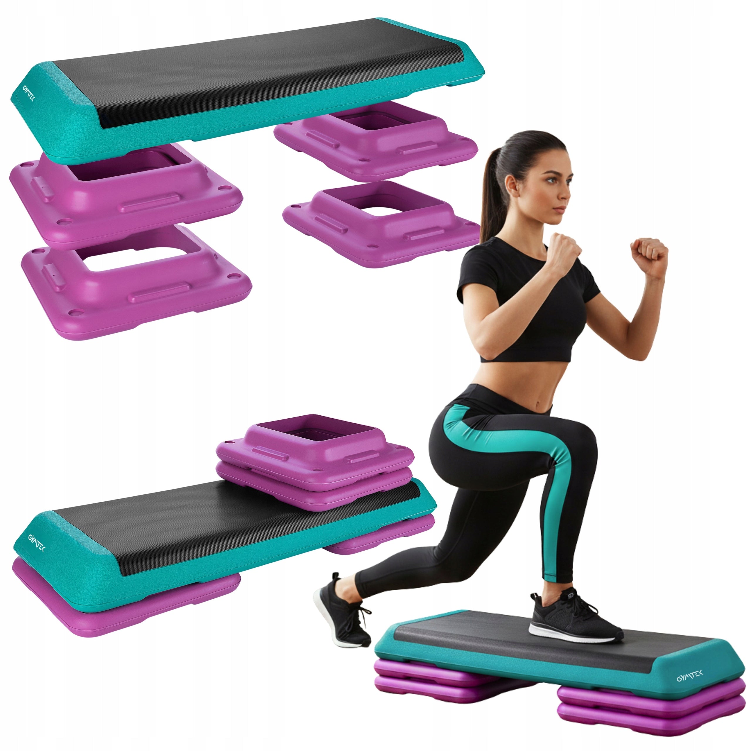 STEP FOR FITNESS EXERCISES 3-STEP AEROBICS PLATFORM TRAINING GYMTEK