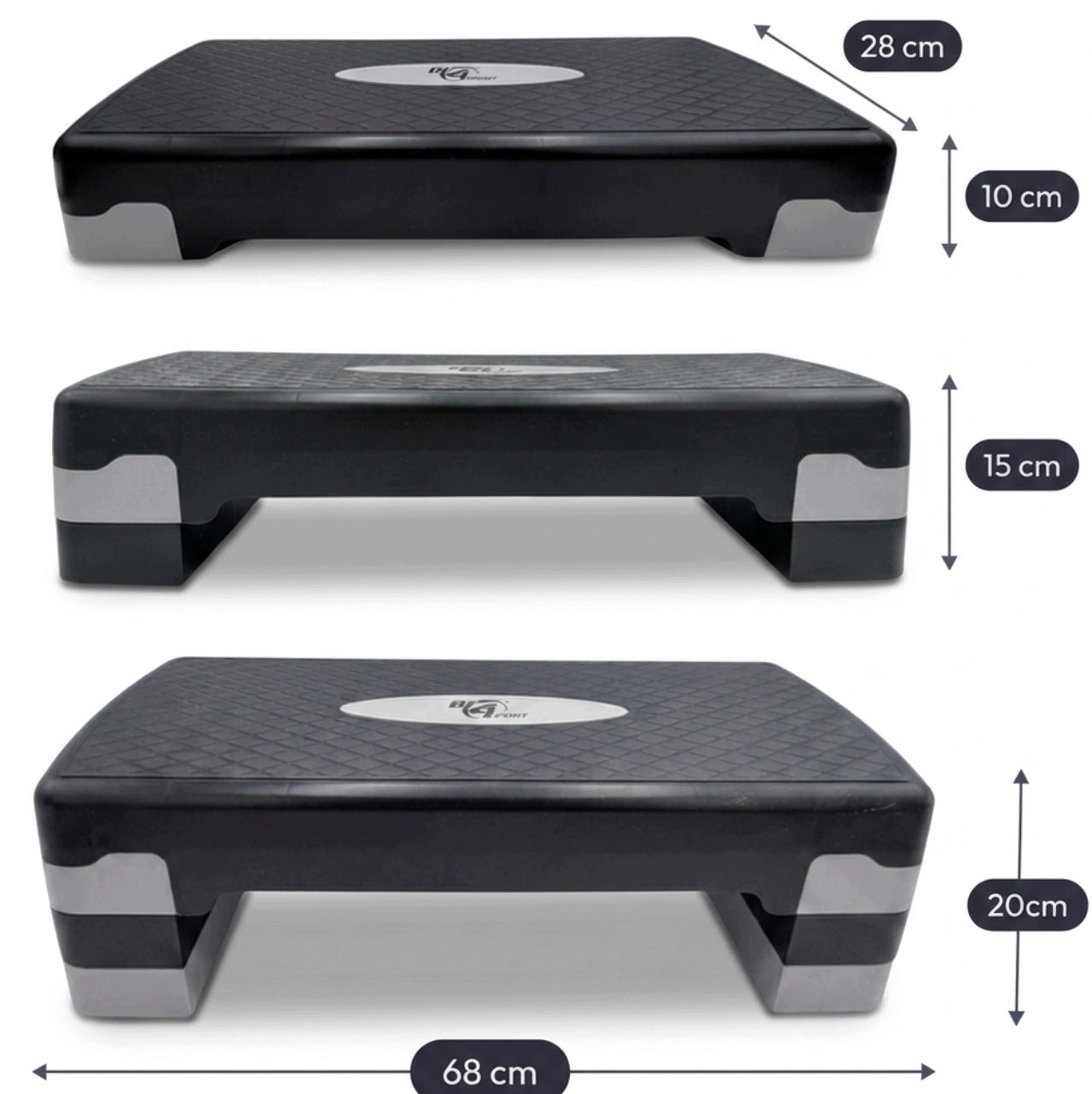 STEP PLATFORM FOR FITNESS AEROBICS EXERCISES 3 STAGE ADJUSTABLE DURABLE Manufacturer code 5115