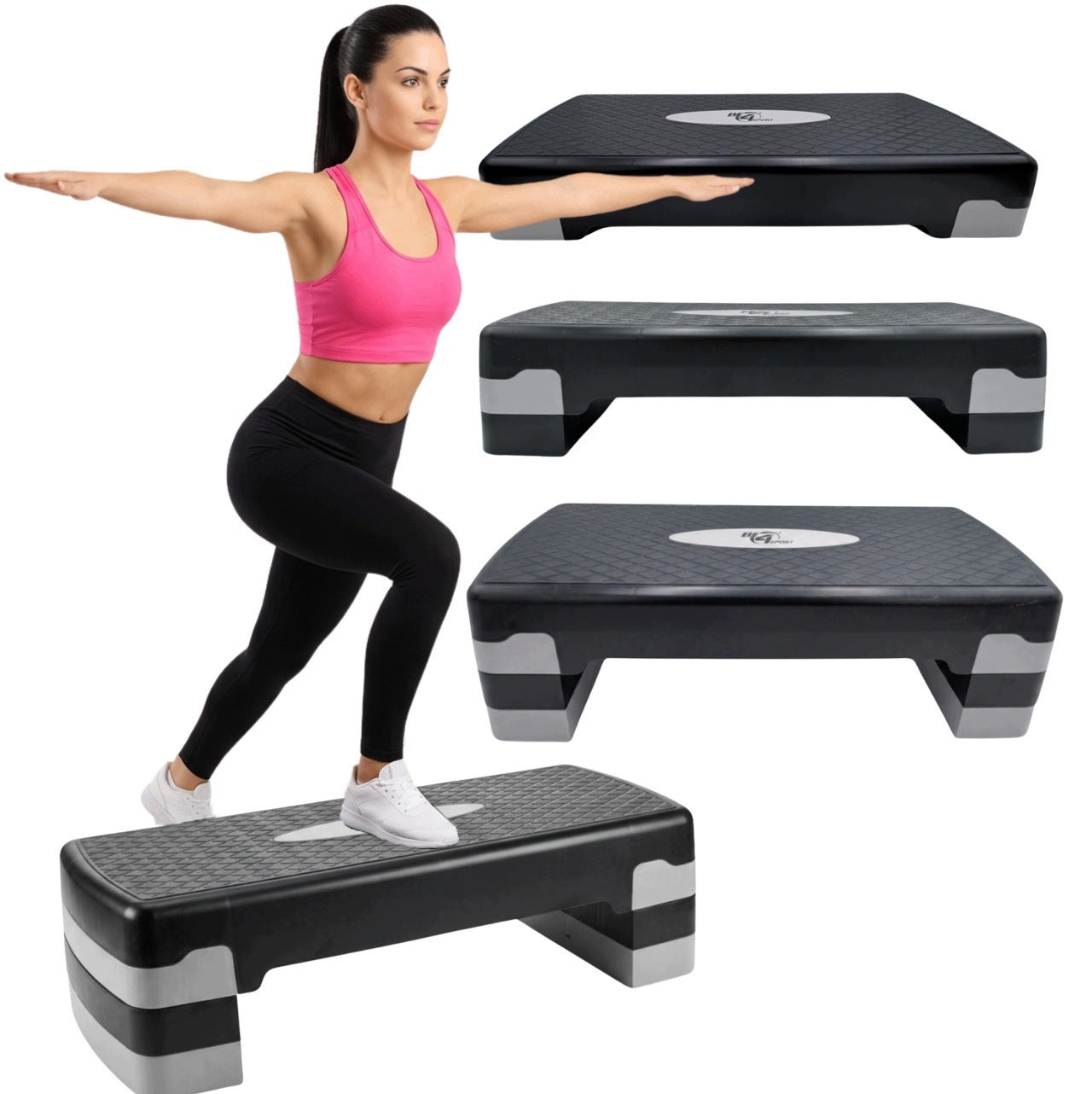 STEP PLATFORM FOR FITNESS AEROBICS EXERCISES 3 STAGE ADJUSTABLE DURABLE
