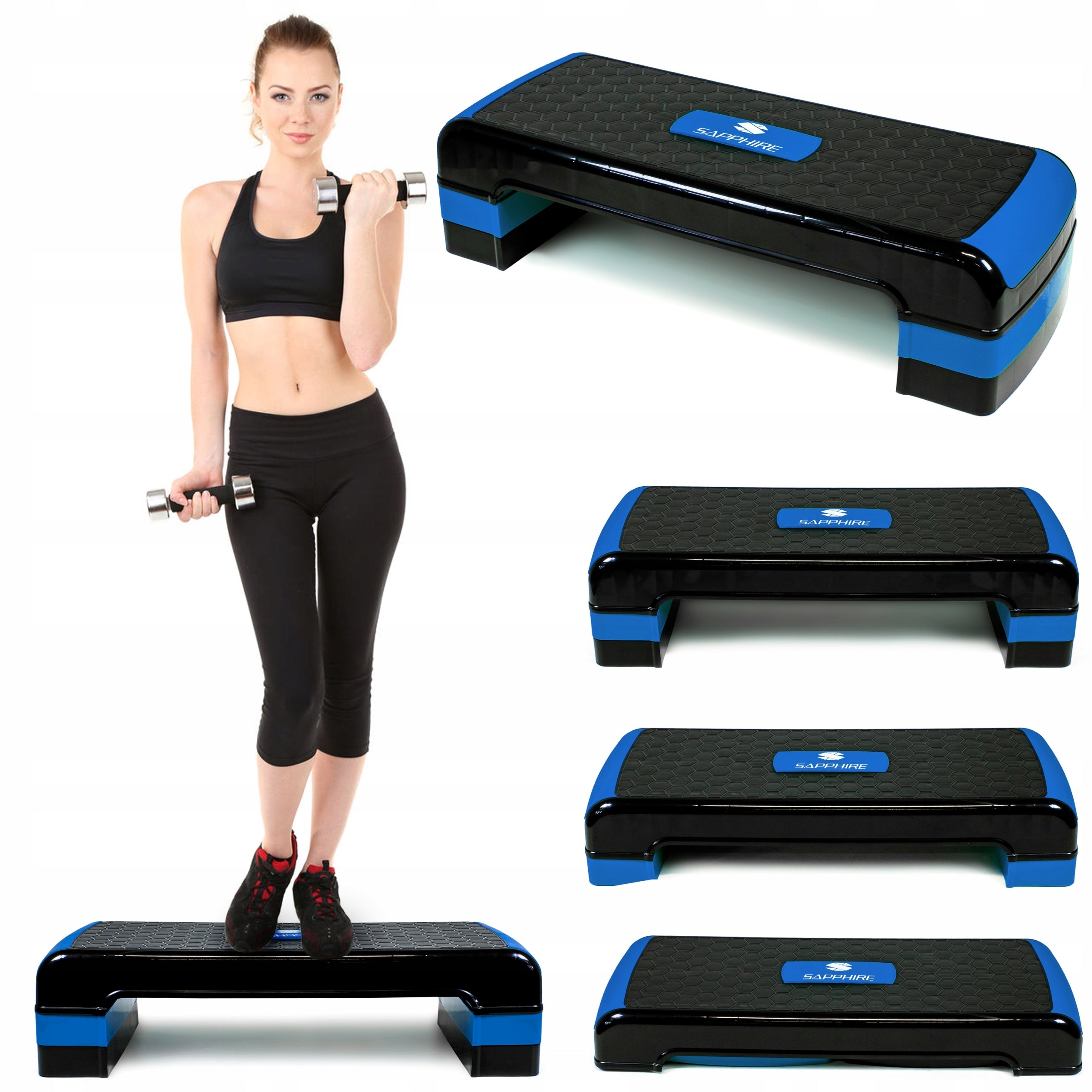 STEP for fitness aerobics 3 DEGREES XXL LARGE 78CM adjustable PLATFORM