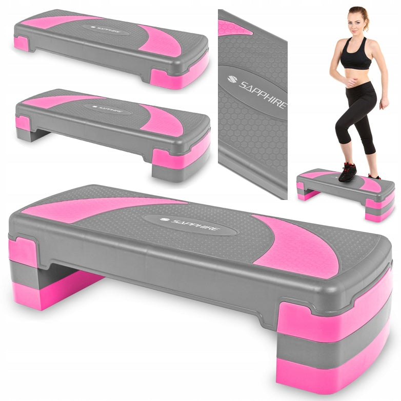STEP for fitness exercises 3 DEGREES for aerobics LARGE 78CM adjustable PLATFORM