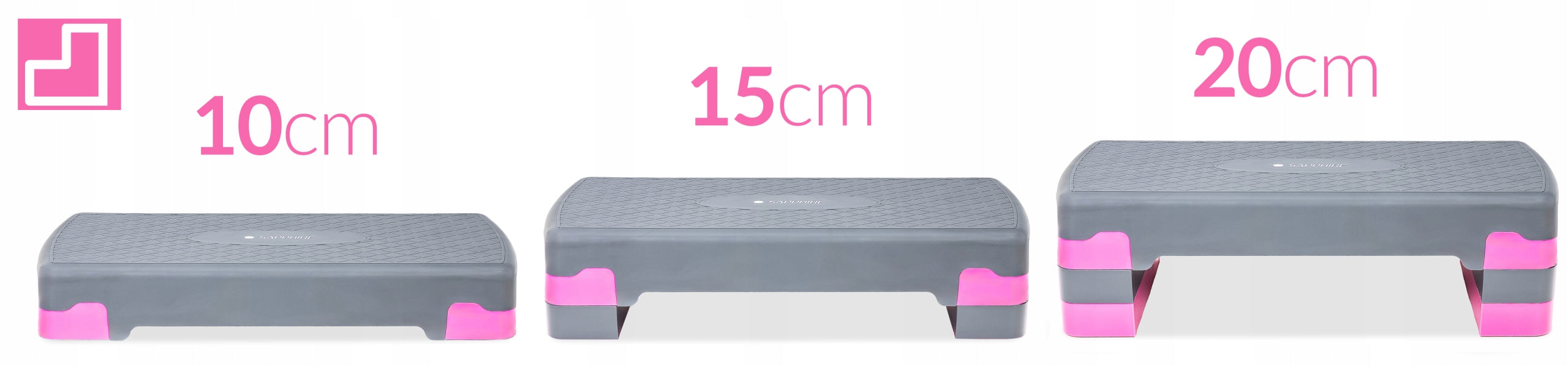 STEP for fitness exercises AEROBICS 3 degrees SAPPHIRE SG-048 modular PLATFORM Model STEP FITNESS SG-048 PINK