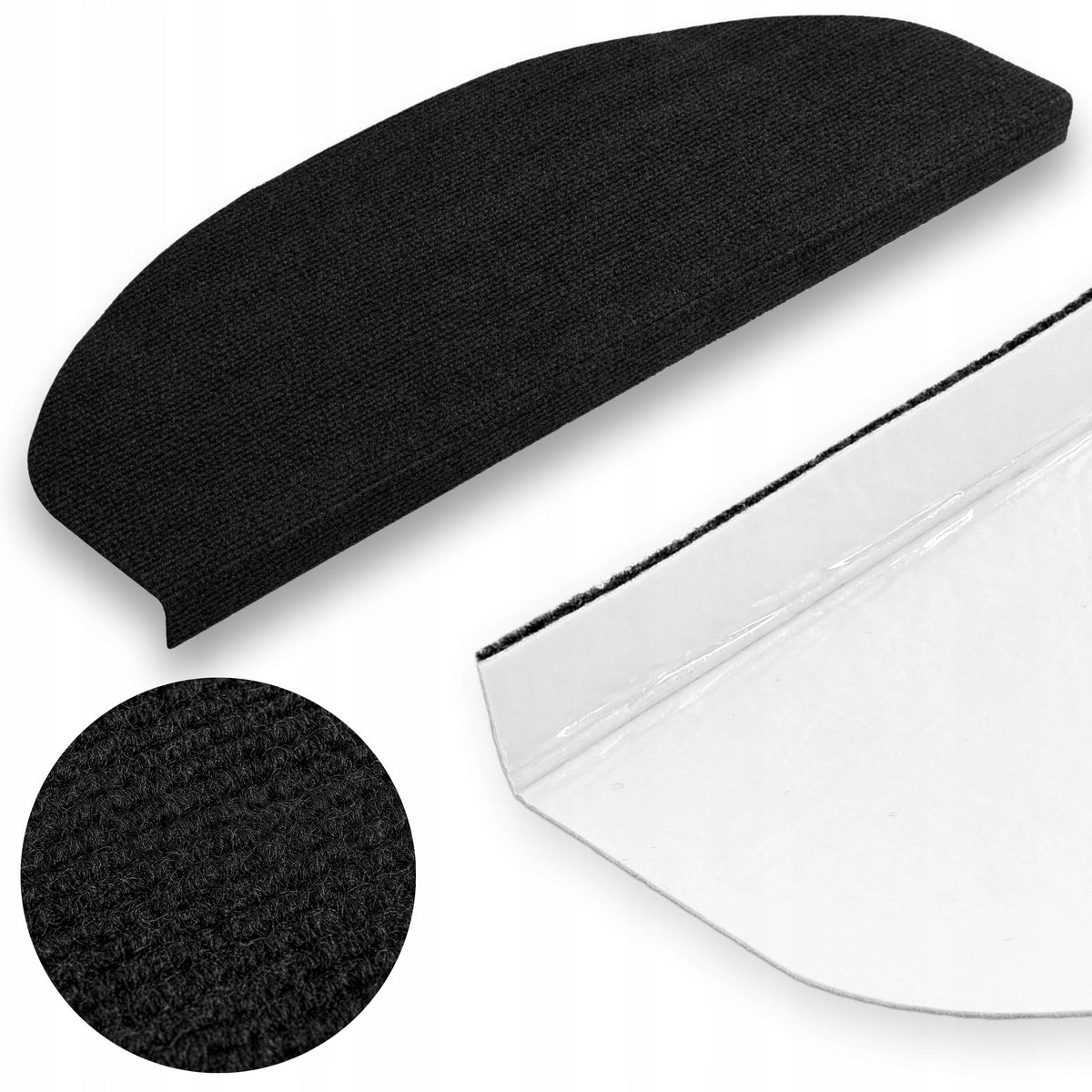 STEPPE STEP RUG BLACK SET OF 15 NON-SLIP FOR HOME