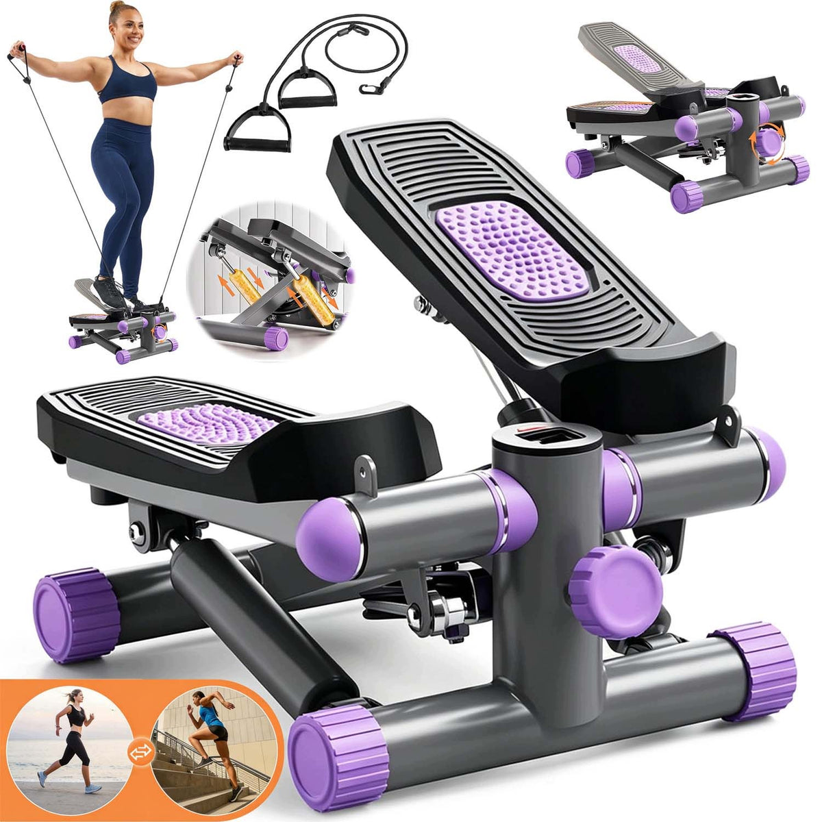 STEPPER 2IN1 FITNESS EXERCISE STAIRCASE WITH STEP COUNTER FAT BURNING