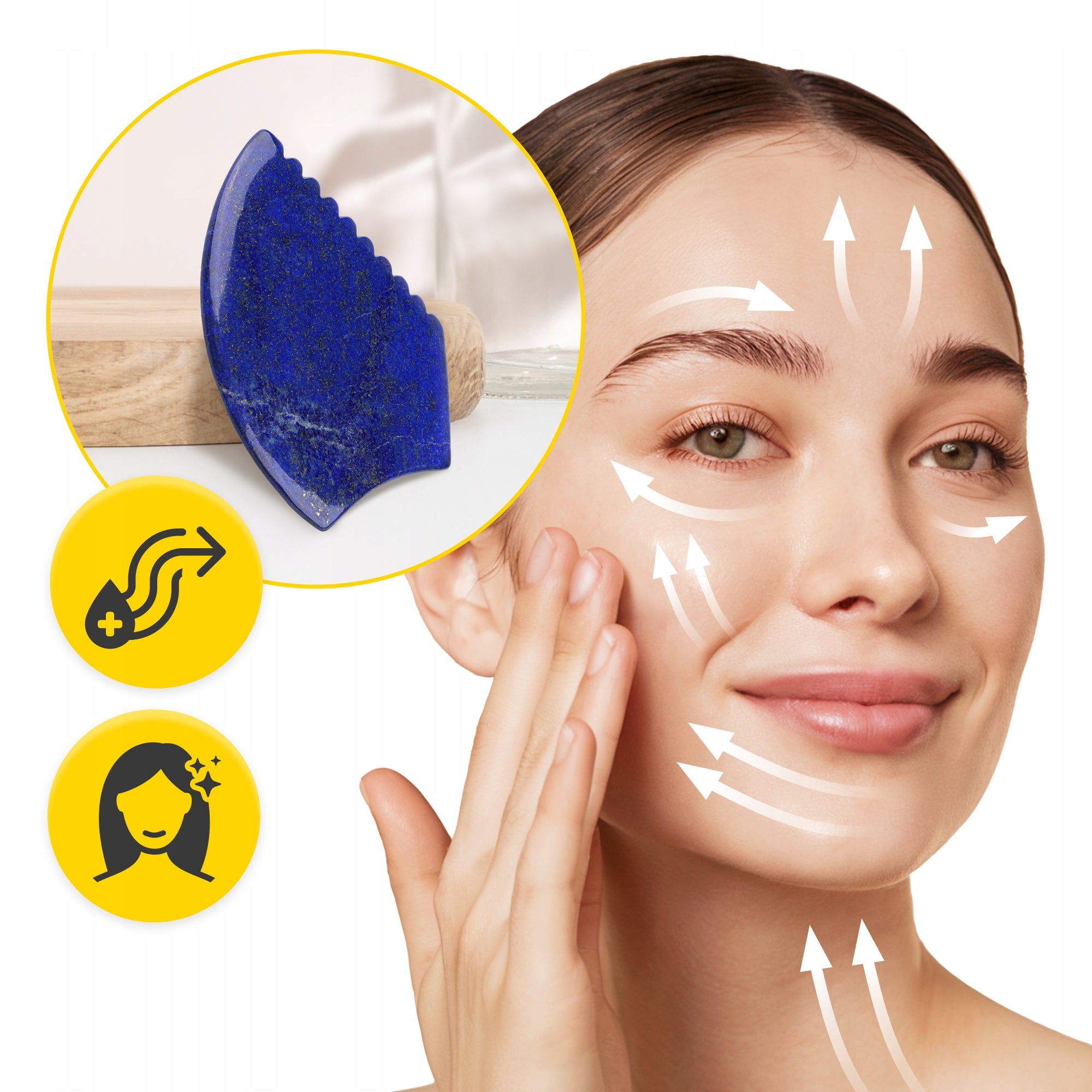 STONE GUA SHA MASSAGE PLATE NOTCHED NATURAL HEART MASSAGER LIFTING EAN (GTIN) 5905973408271