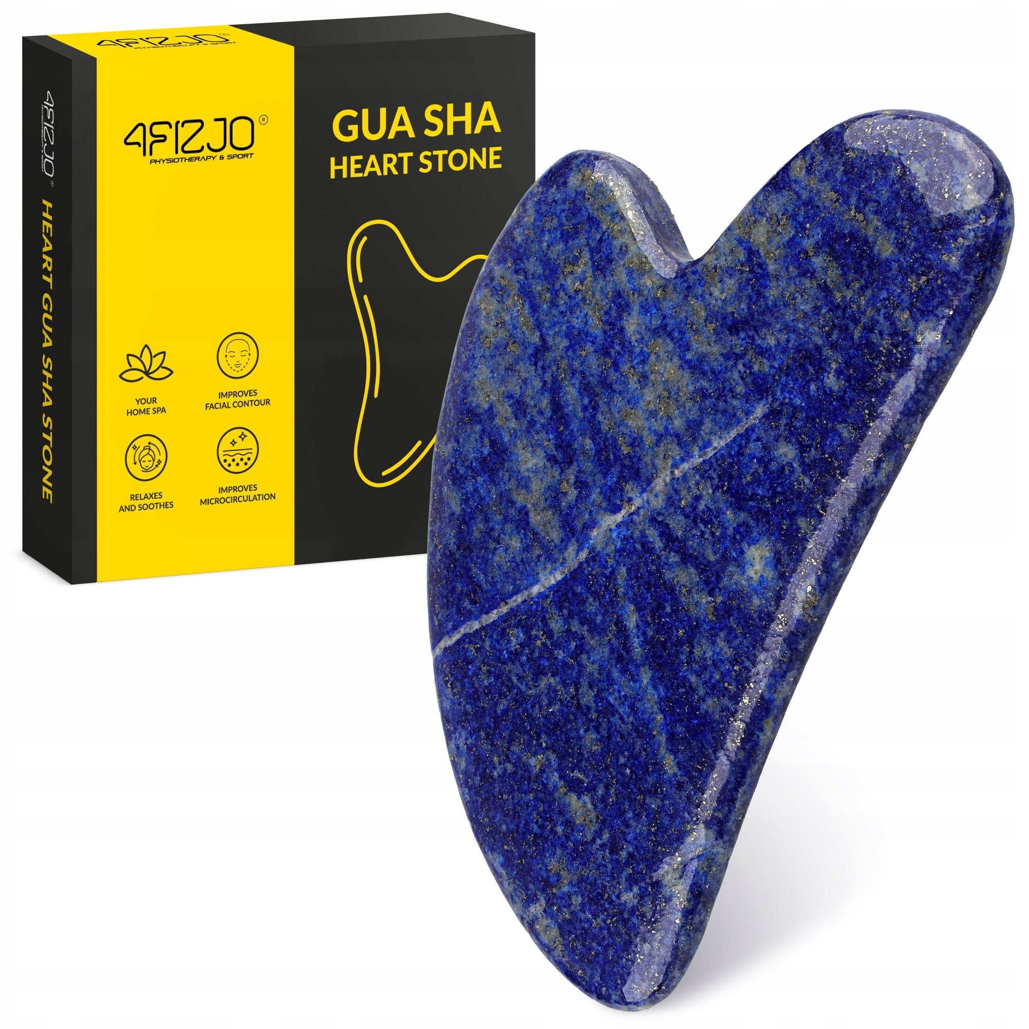 STONE GUA SHA MASSAGER FOR FACE AND NECK NATURAL PLATE LIFTING AZURITE