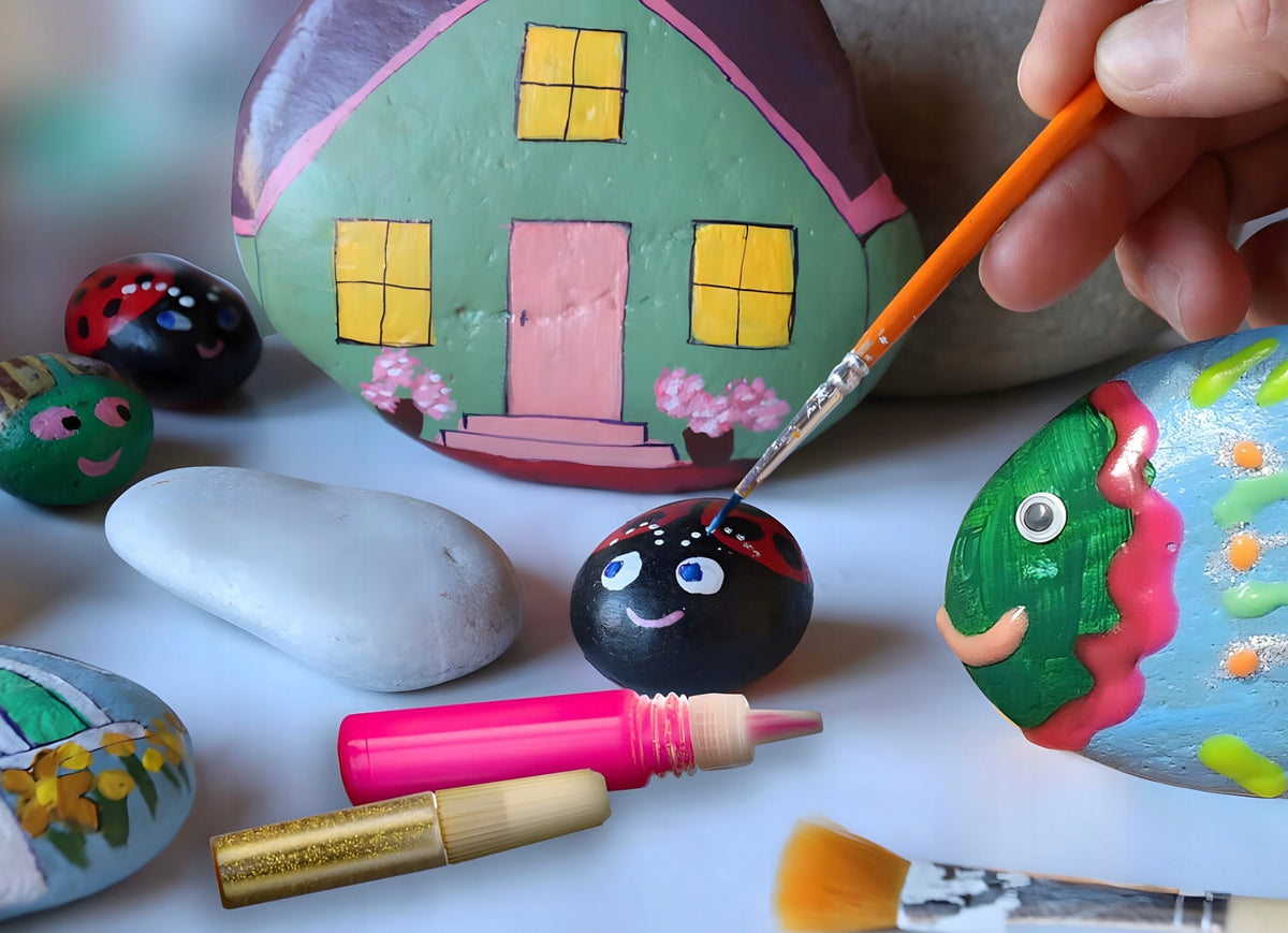 STONE PAINTING SET GLOW-IN-THE-DARK CREATIVE GIFT CHILD Manufacturer code KAMIENIE DO MALOWANIA DIY