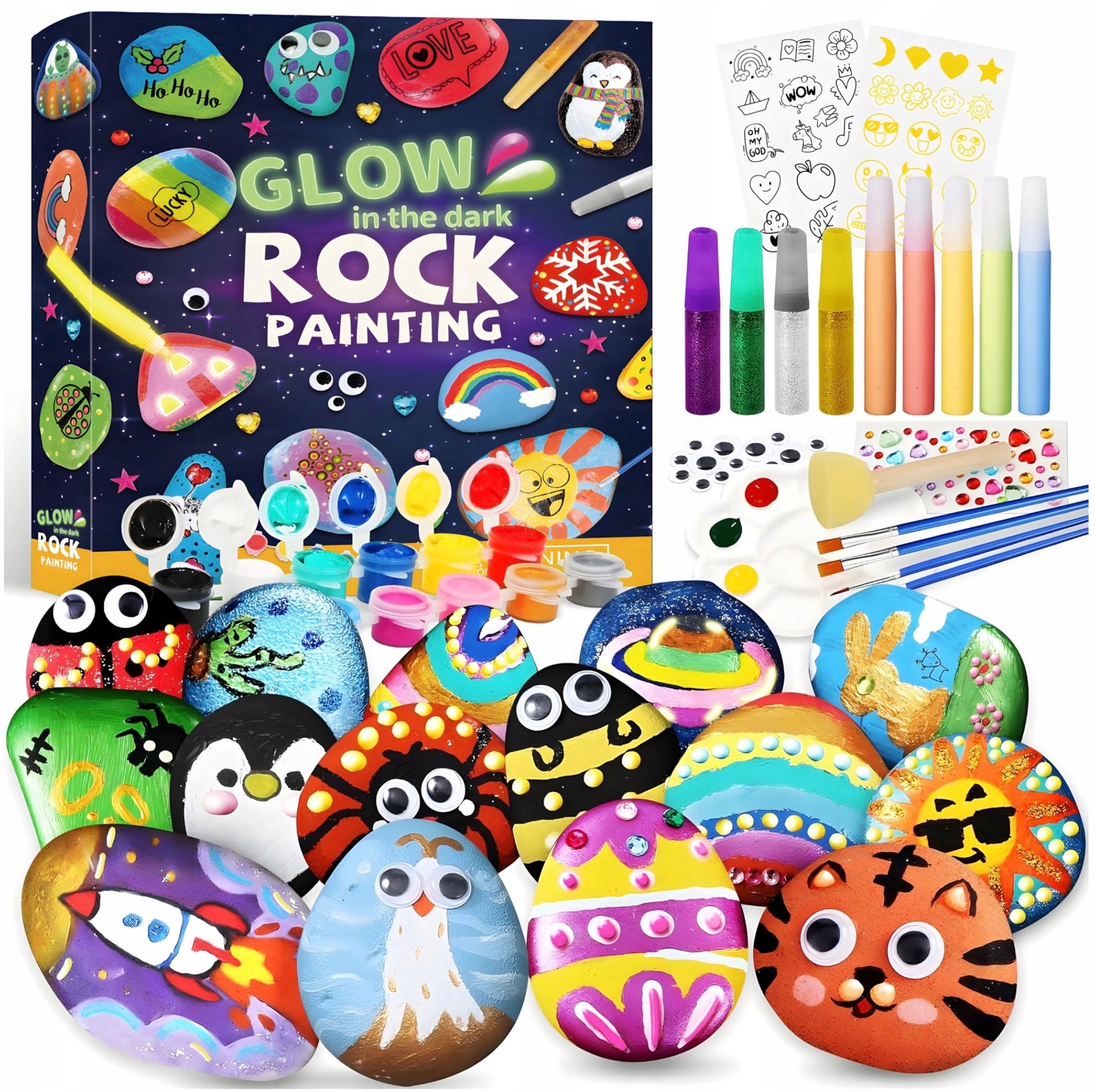 STONE PAINTING SET GLOW-IN-THE-DARK CREATIVE GIFT CHILD