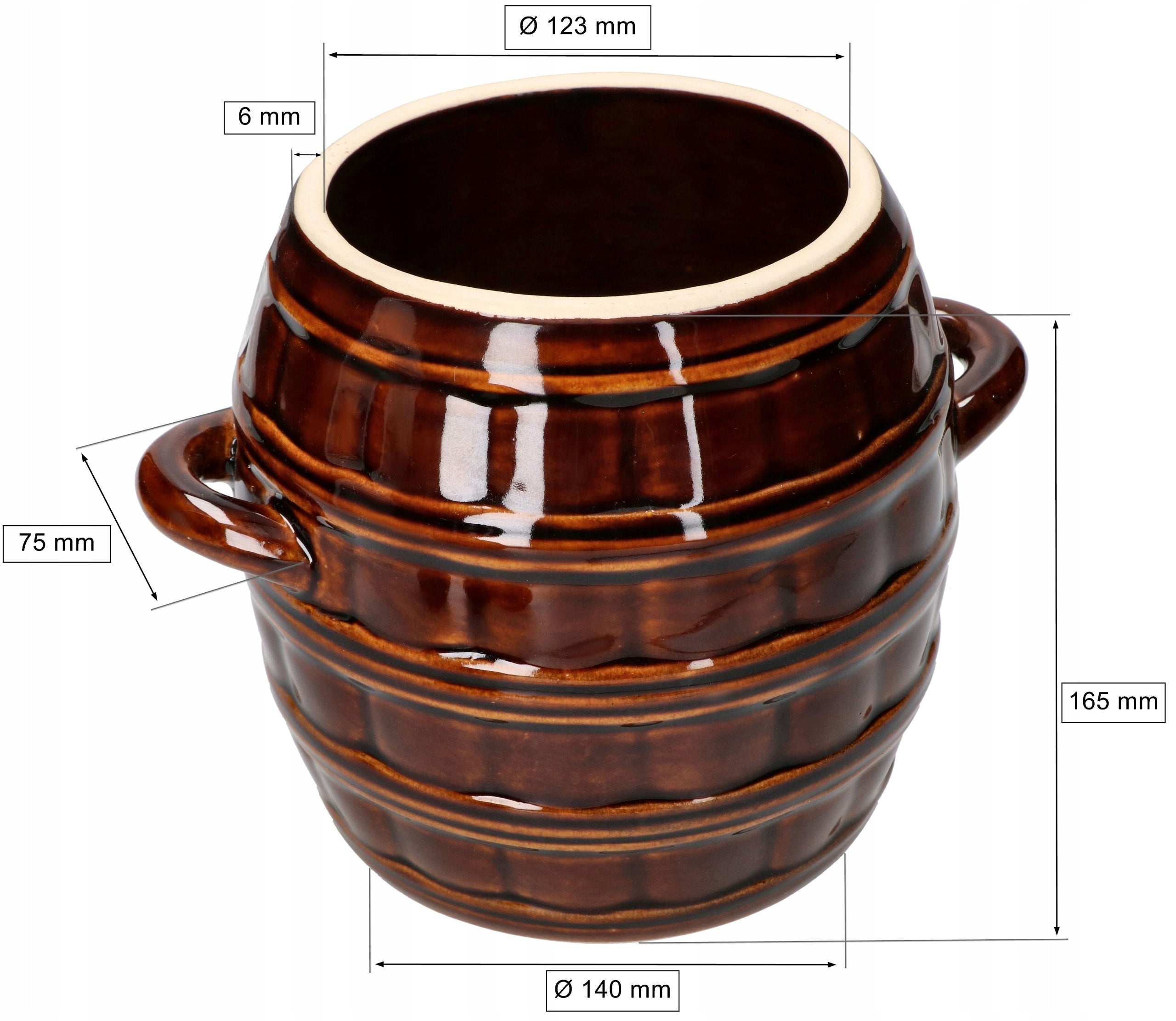 STONEWARE 2,5L BARREL PICKLING CUCUMBER POT LARD Manufacturer code J832