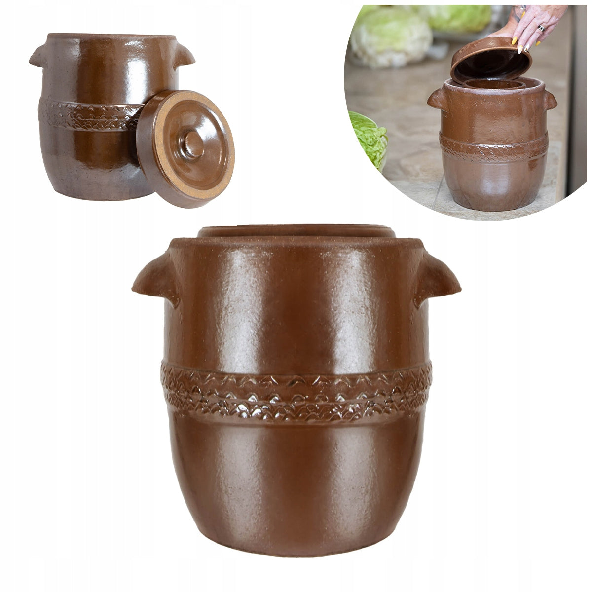STONEWARE BARREL 10l traditional stoneware FOR PICKLING CABBAGE CUCUMBERS EAN (GTIN) 5905325028461
