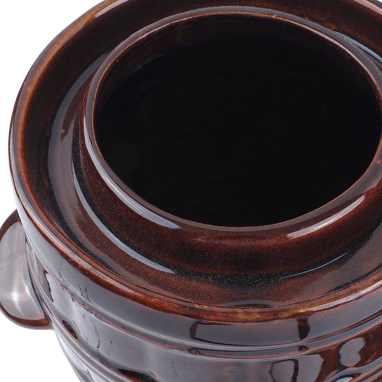 STONEWARE BARREL 12L JAR PICKLING POT DURABLE AND STURDY Capacity 12 l