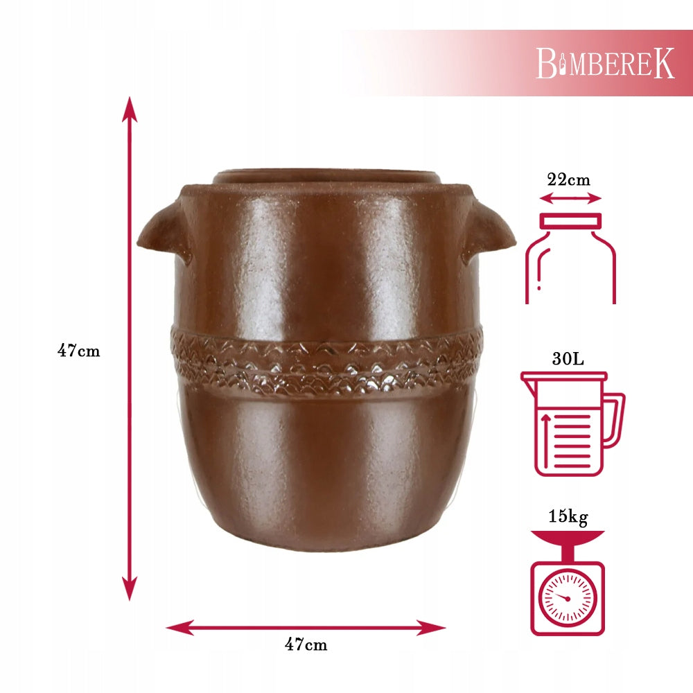 STONEWARE BARREL 30l traditional stoneware FOR PICKLING CABBAGE CUCUMBERS Packaging status original