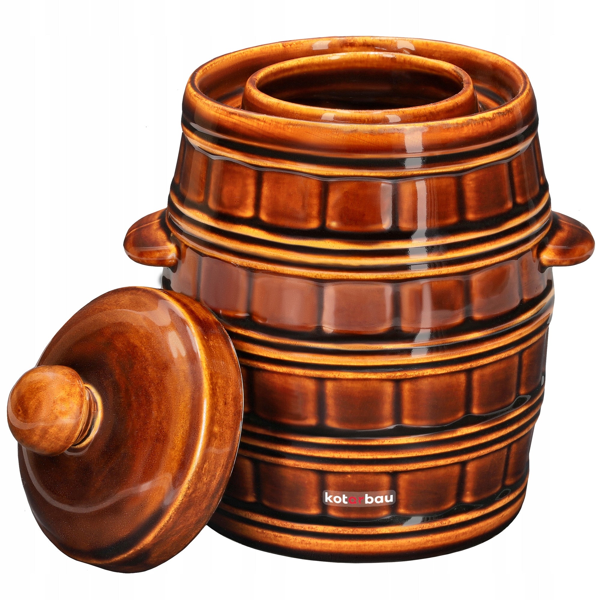 STONEWARE BARREL FOR PICKING CUCUMBER CABBAGE COLLAR STONEWARE POT 3.2L