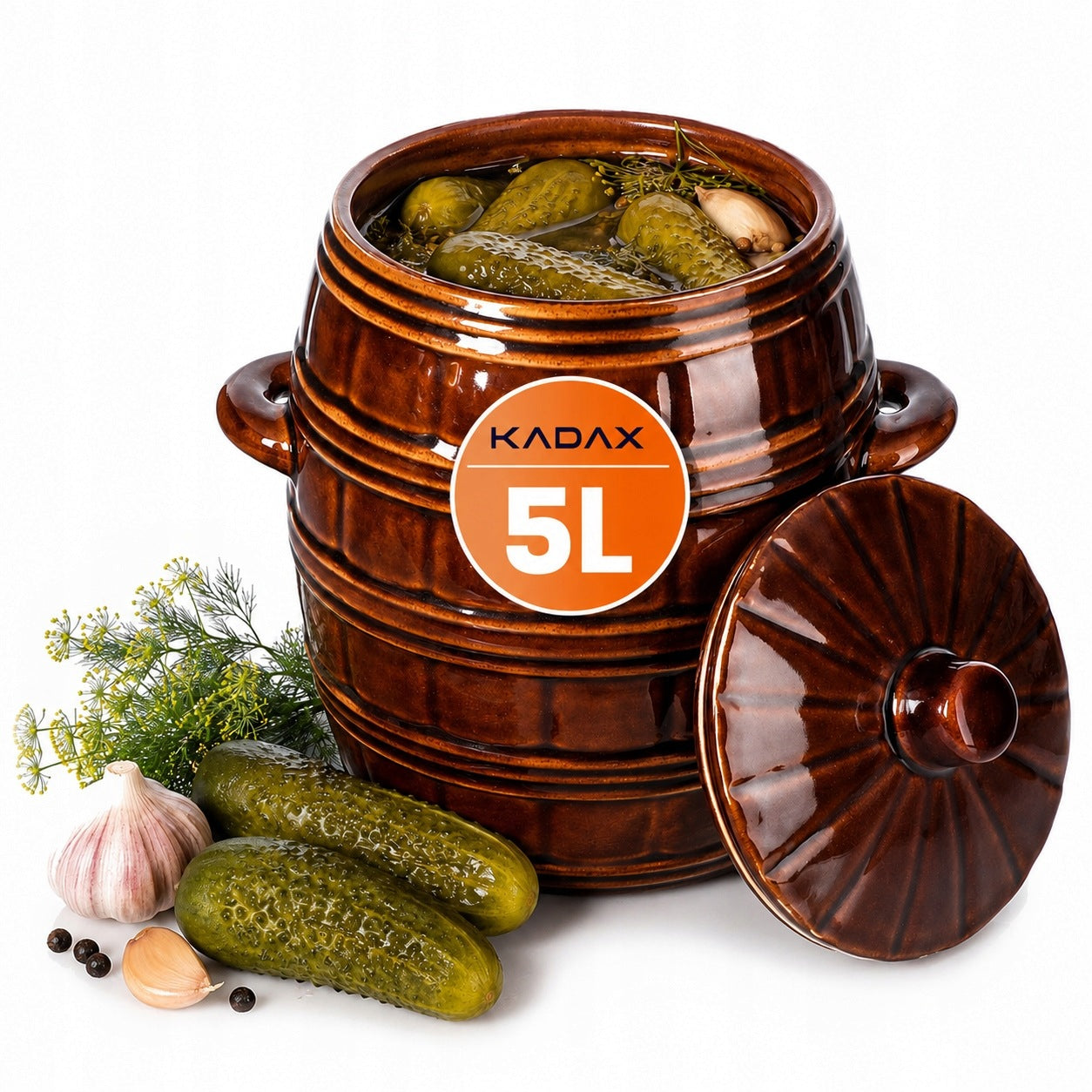 STONEWARE BARREL POT STONEWARE 5L FOR PICKLING CABBAGE CUCUMBERS SILAGE