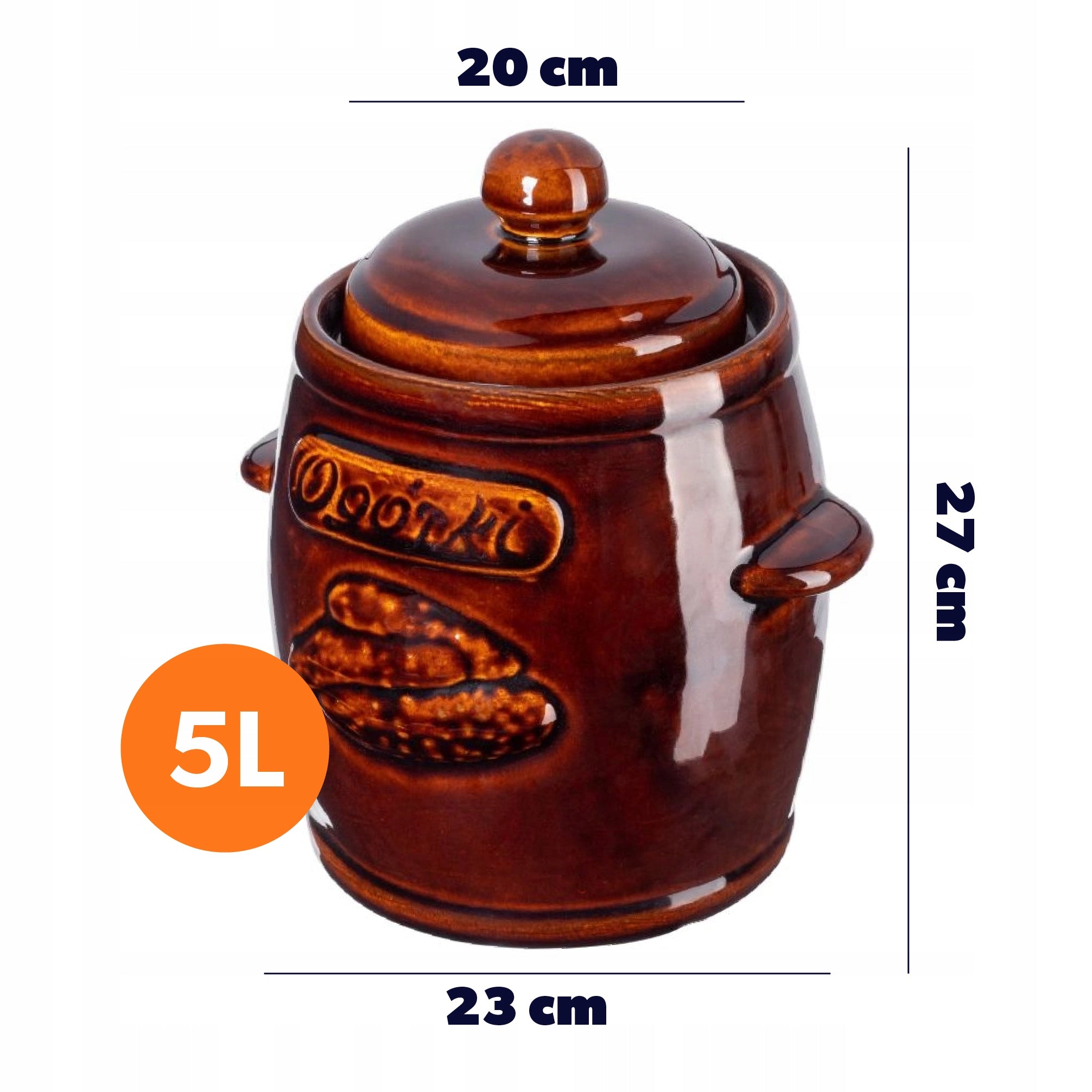 STONEWARE BARREL STONEWARE POT 5L FOR SOURING CABBAGE, CUCUMBERS, COLLAR Packaging status original