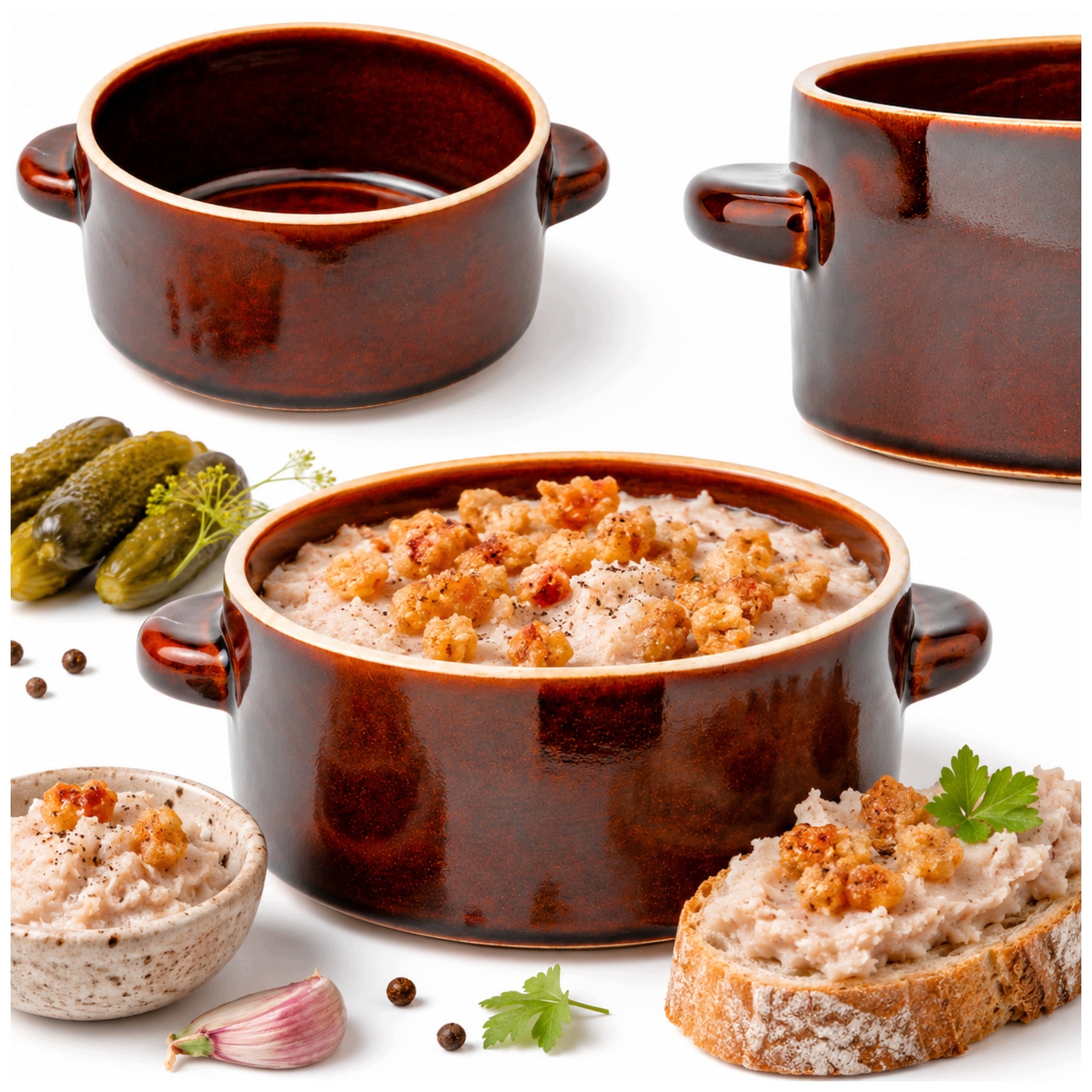 STONEWARE CERAMIC STONEWARE POT FOR LARD SILAGE SMALL POT 1L