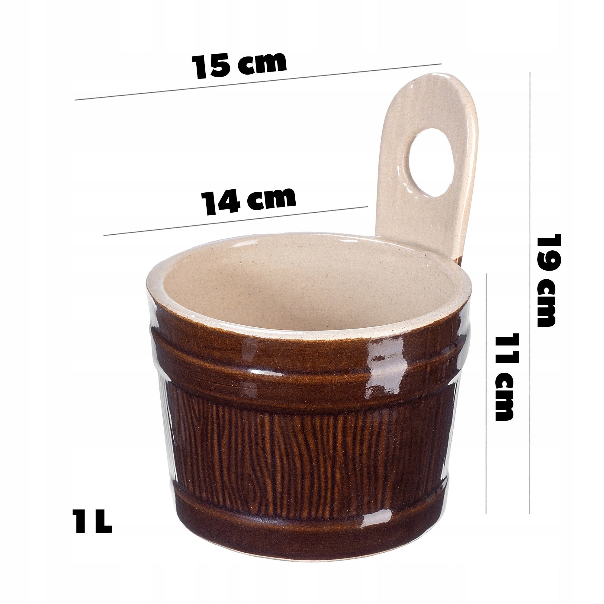 STONEWARE POT MILK SKOPEK 1L FOOD DISH STONEWARE POLAND Capacity 1 l