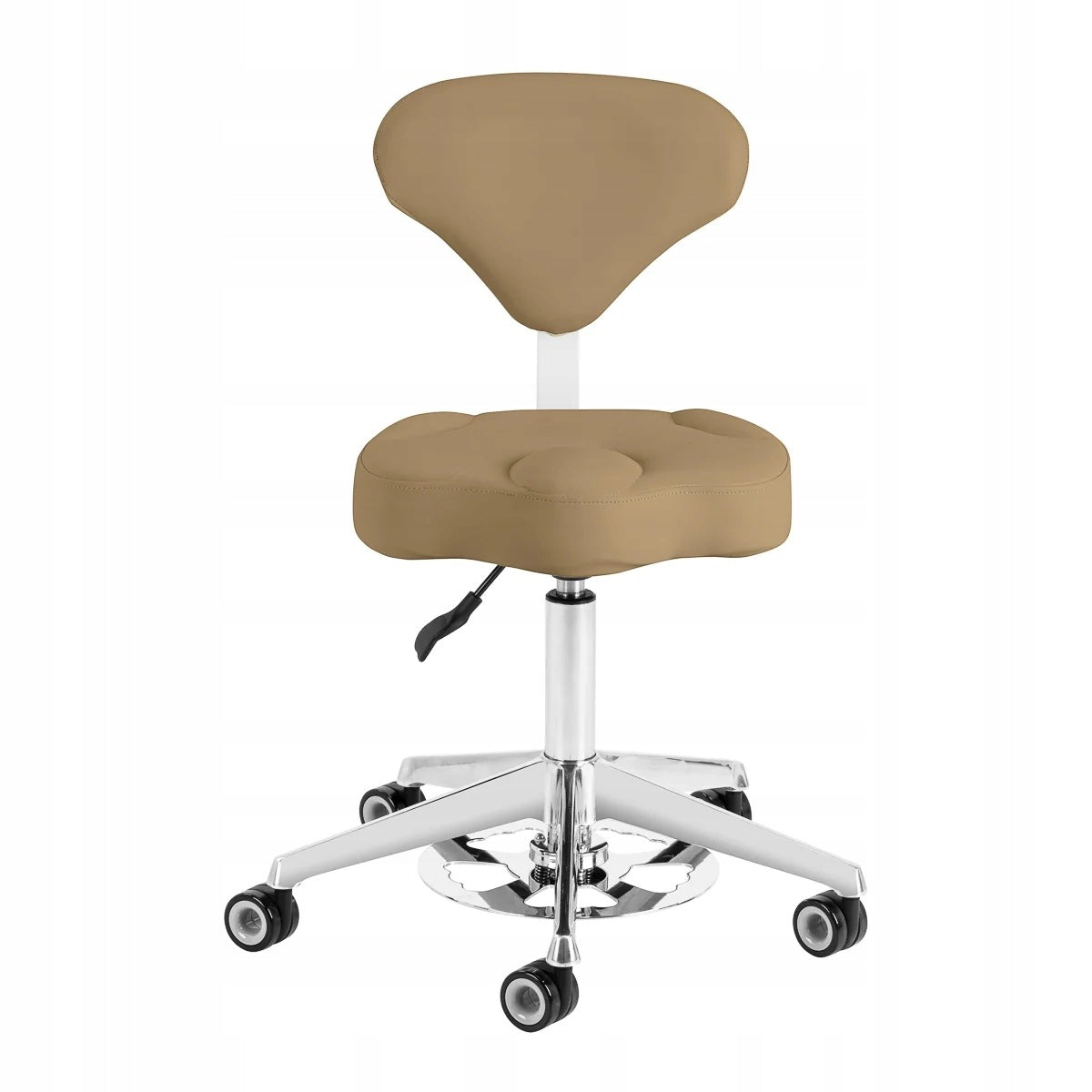 STOOL COSMETIC CHAIR FOR OFFICE WITH BACKREST AZZURRO BUMP-UP BEIGE Brand Azzurro