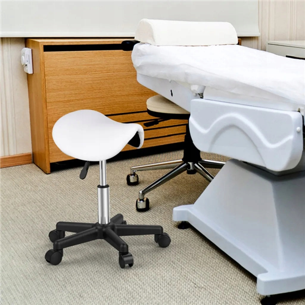 STOOL COSMETIC SADDLE STOOL YAHEETECH WHITE 591510W Brand Yaheetech