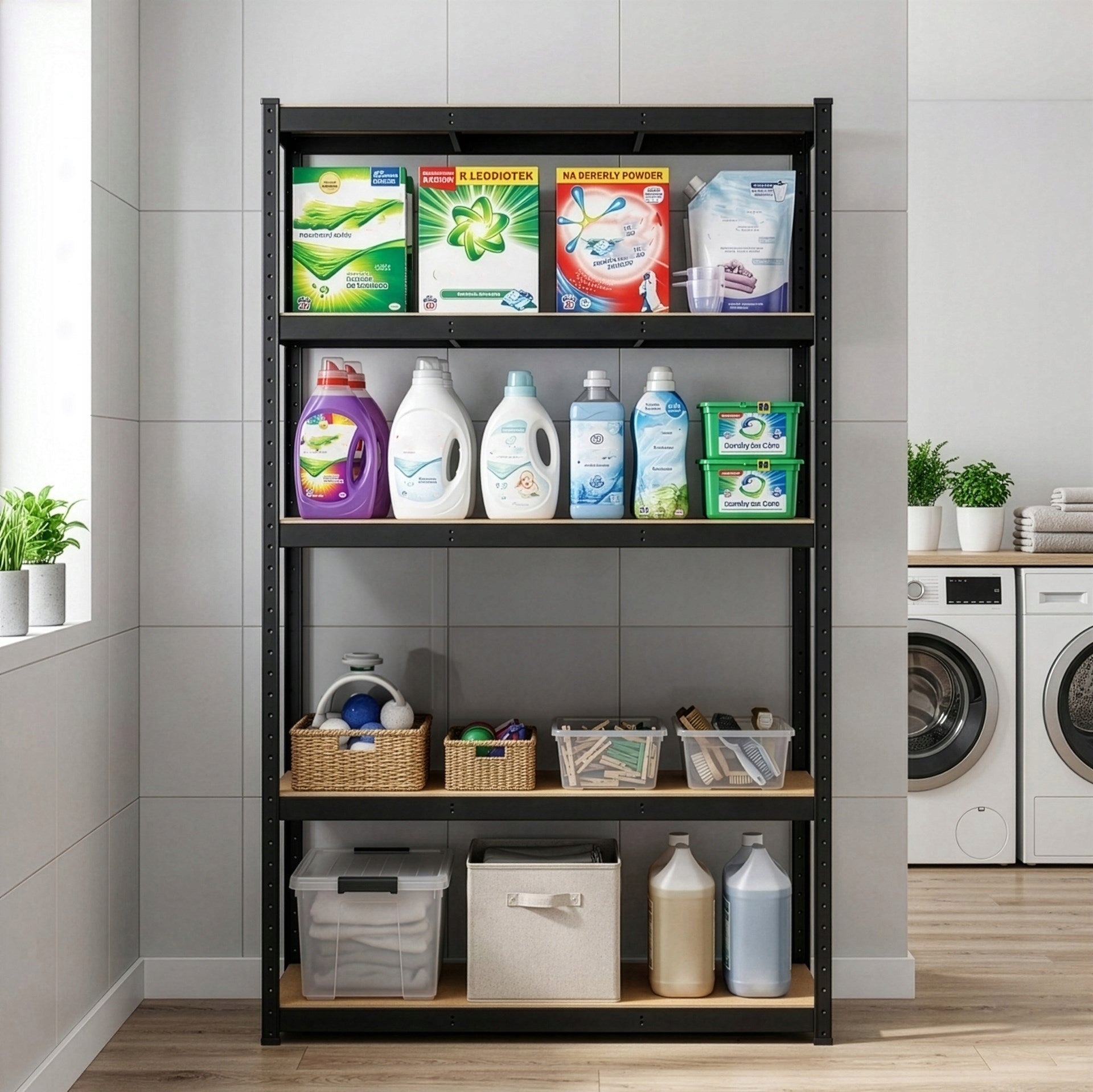STORAGE RACK 150x75x30 cm metal GARAGE WITH SHELVES 625kg Rack material other