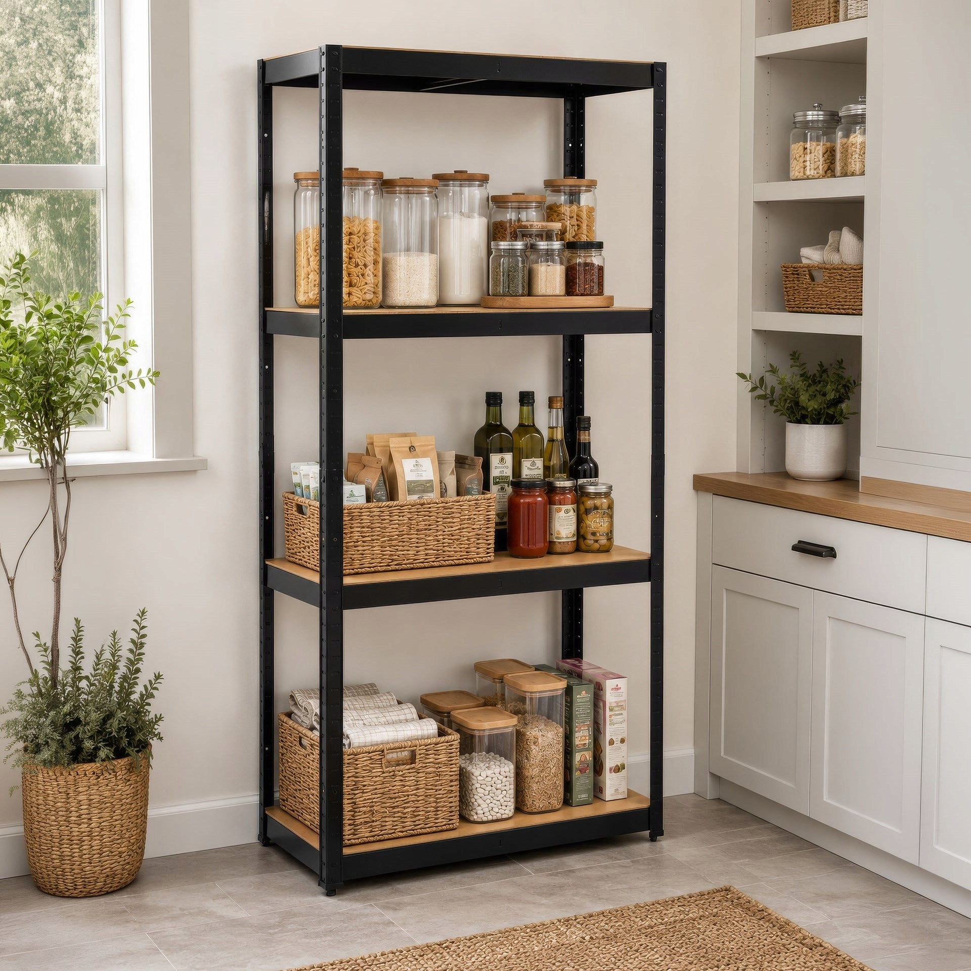 STORAGE RACK 174x80x40 cm metal GARAGE pressed WITH 4 SHELVES 700kg Manufacturer Springos