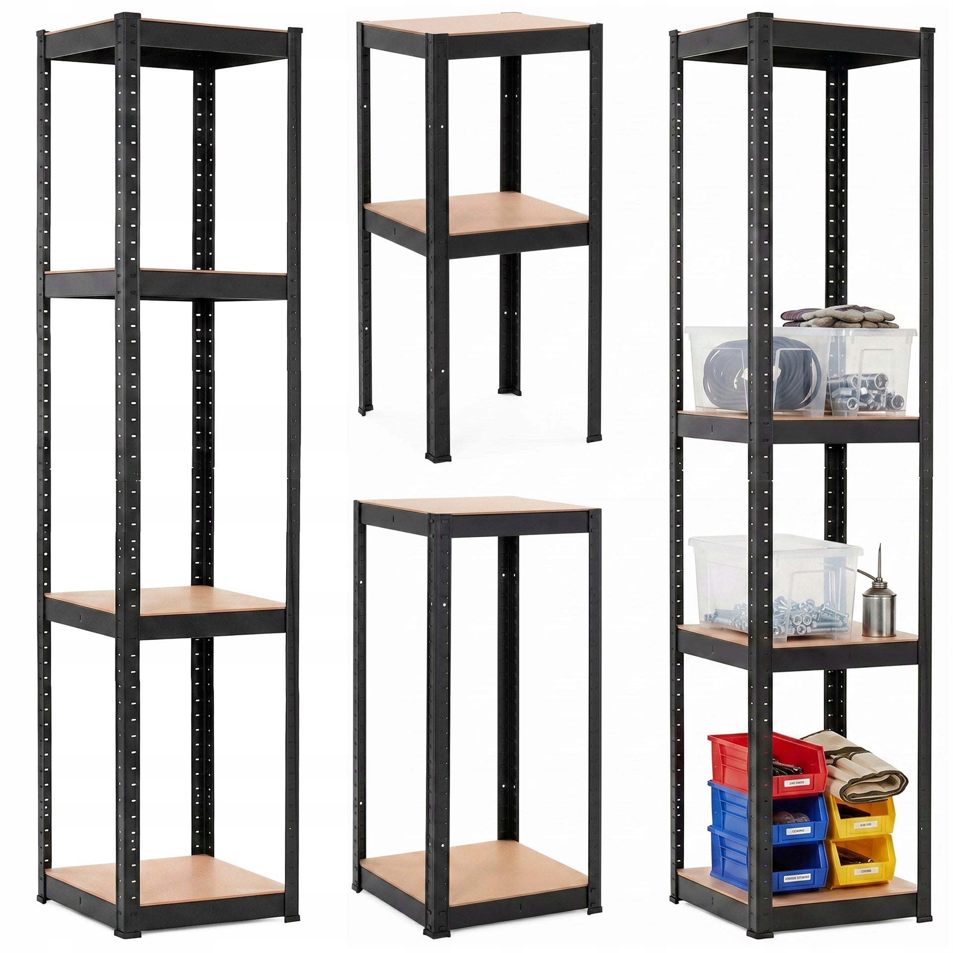 STORAGE RACK 180x40x40 cm metal GARAGE pressed WITH 4 SHELVES 400kg