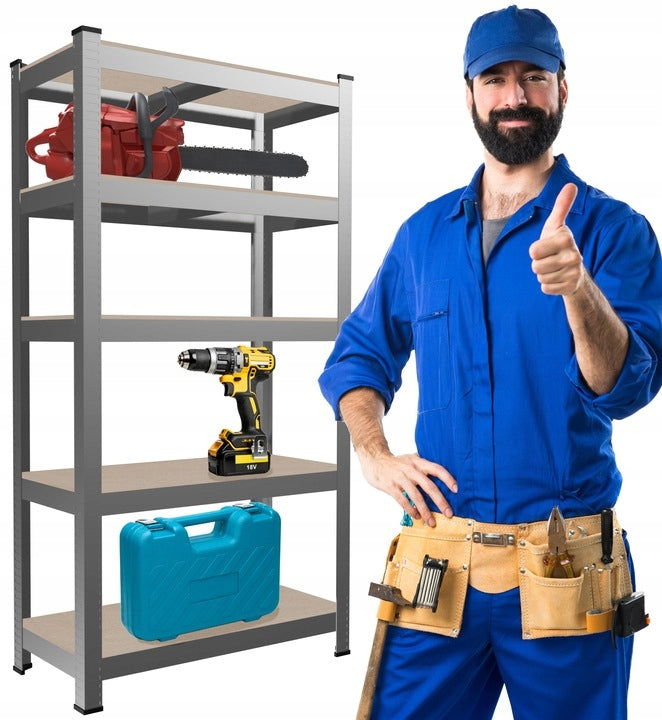 STORAGE RACK 5-LEVEL GARAGE METAL 180x90x30 MAX LIFTING CAPACITY 875kg Manufacturer code GARAŻOWY DO PIWNICY NA KSIĄŻKI ZABAWKI BUTY