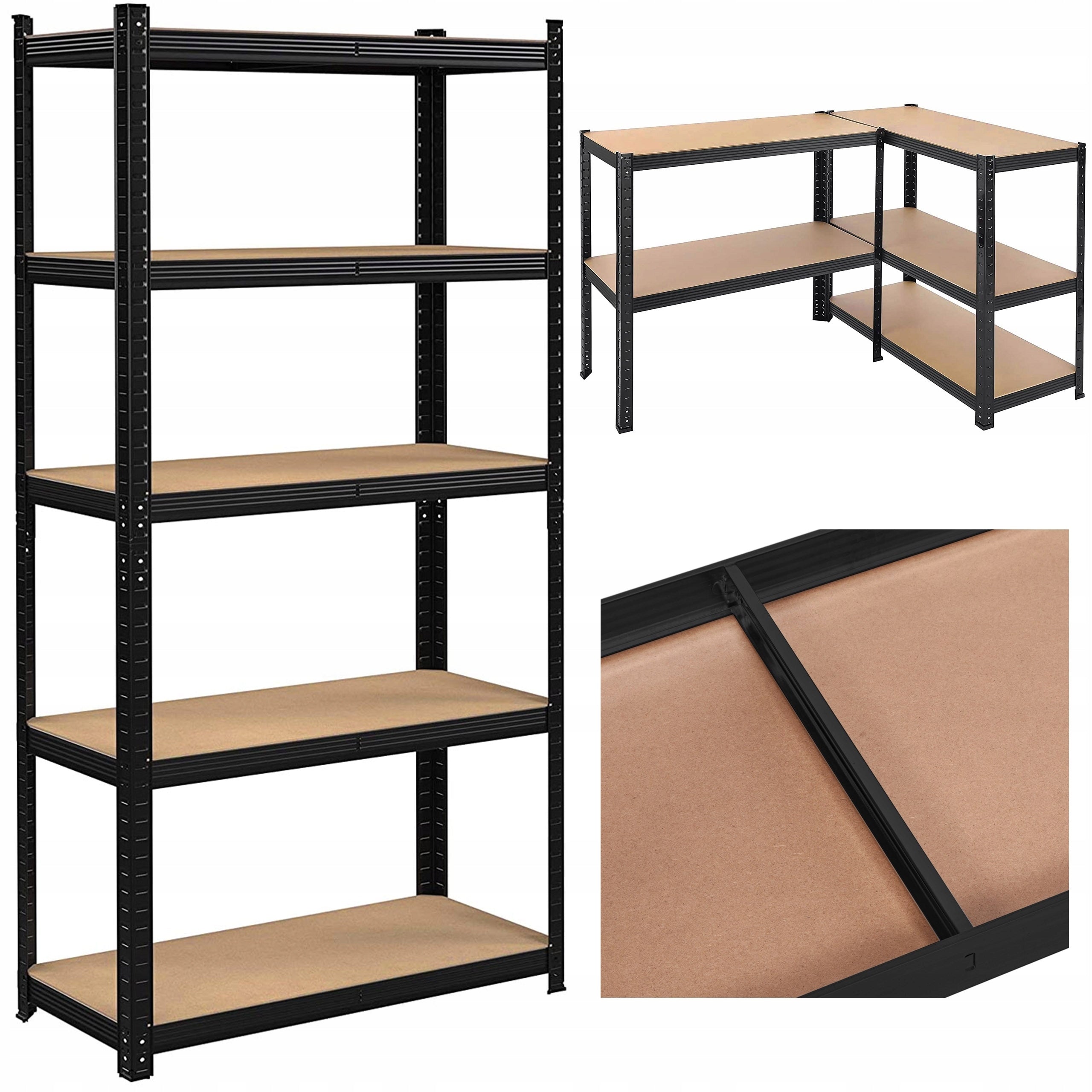 STORAGE RACK METAL GARAGE BLACK 2in1 PANTRY BASEMENT GARAGE 180cm Manufacturer Gockowiak