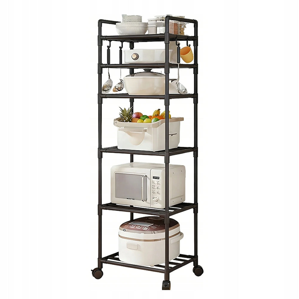 STORAGE RACK, STANDING BOOKCASE FOR LIVING ROOM, MOBILE KITCHEN SHELF Packaging status original