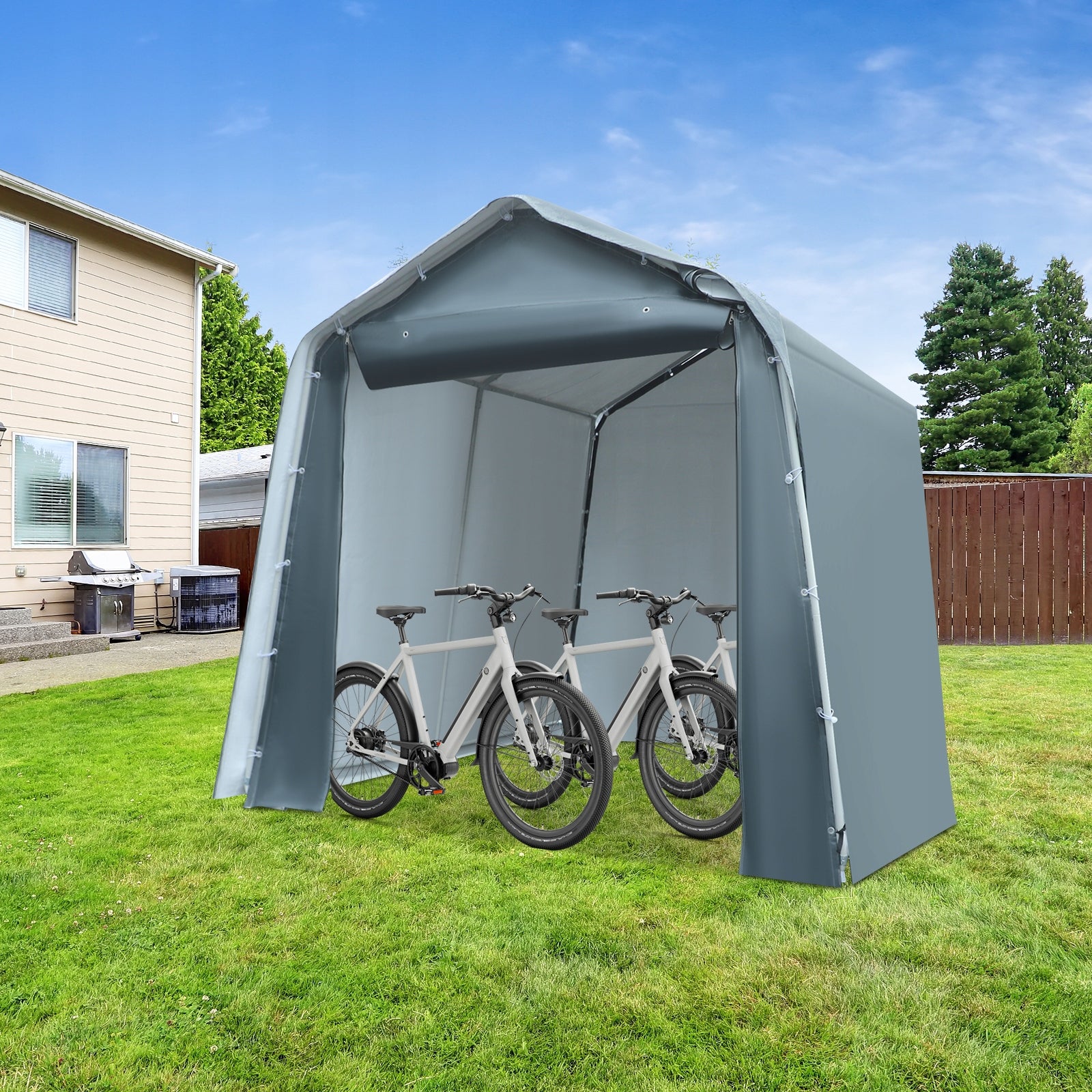 STORAGE TENT 2.4*2.4M GARAGE TENT WATERPROOF OUTDOOR STORAGE SHED Width 2.4 m