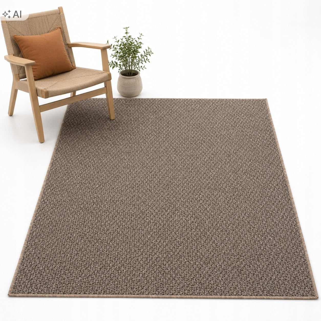STRING CARPET BROWN BOHO 100x200 SCANDINAVIAN